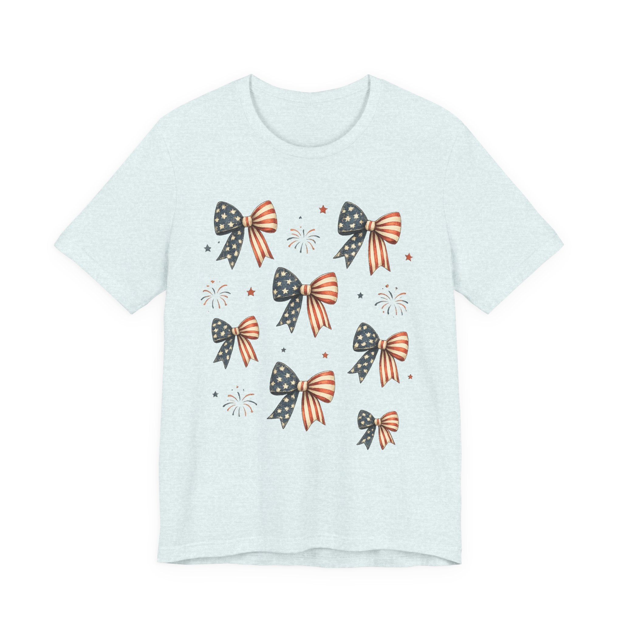 Vintage Patriotic Bow Tee — Red White & Blue 4th of July Shirt
