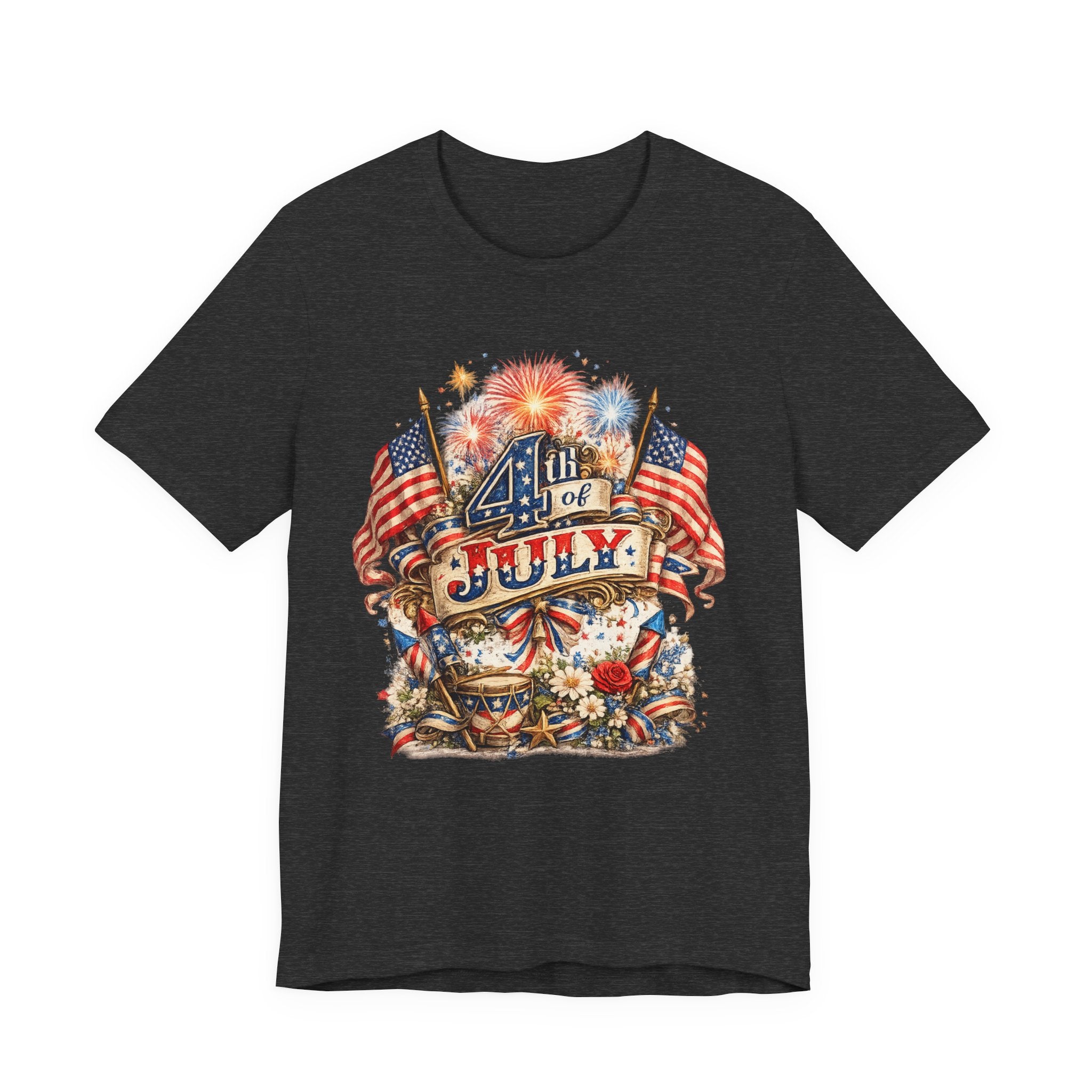 4th of July Fireworks T-Shirt — Patriotic American Flag Stars & Stripes Tee