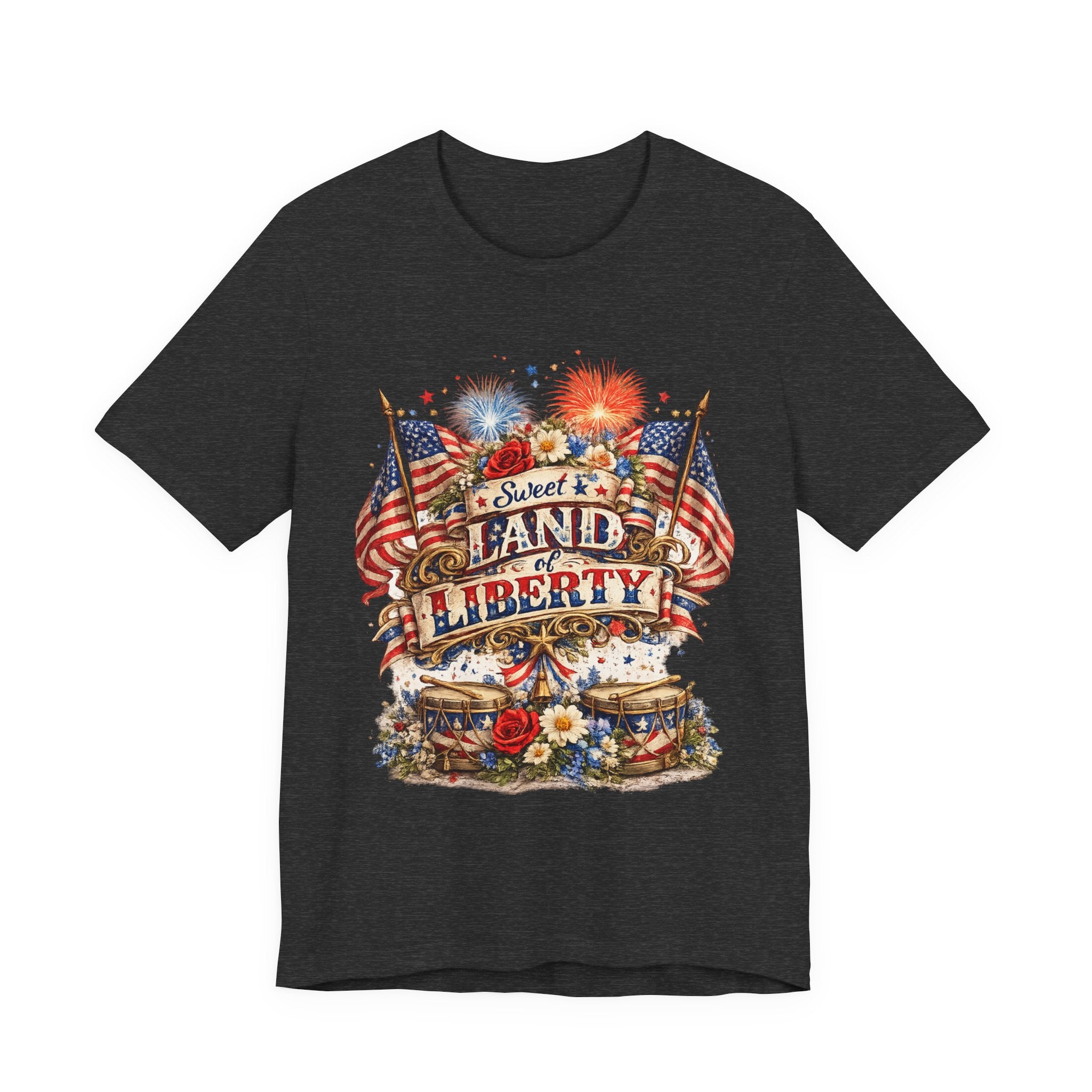 Sweet Land of Liberty T-Shirt — Vintage Patriotic American Flag 4th of July Tee
