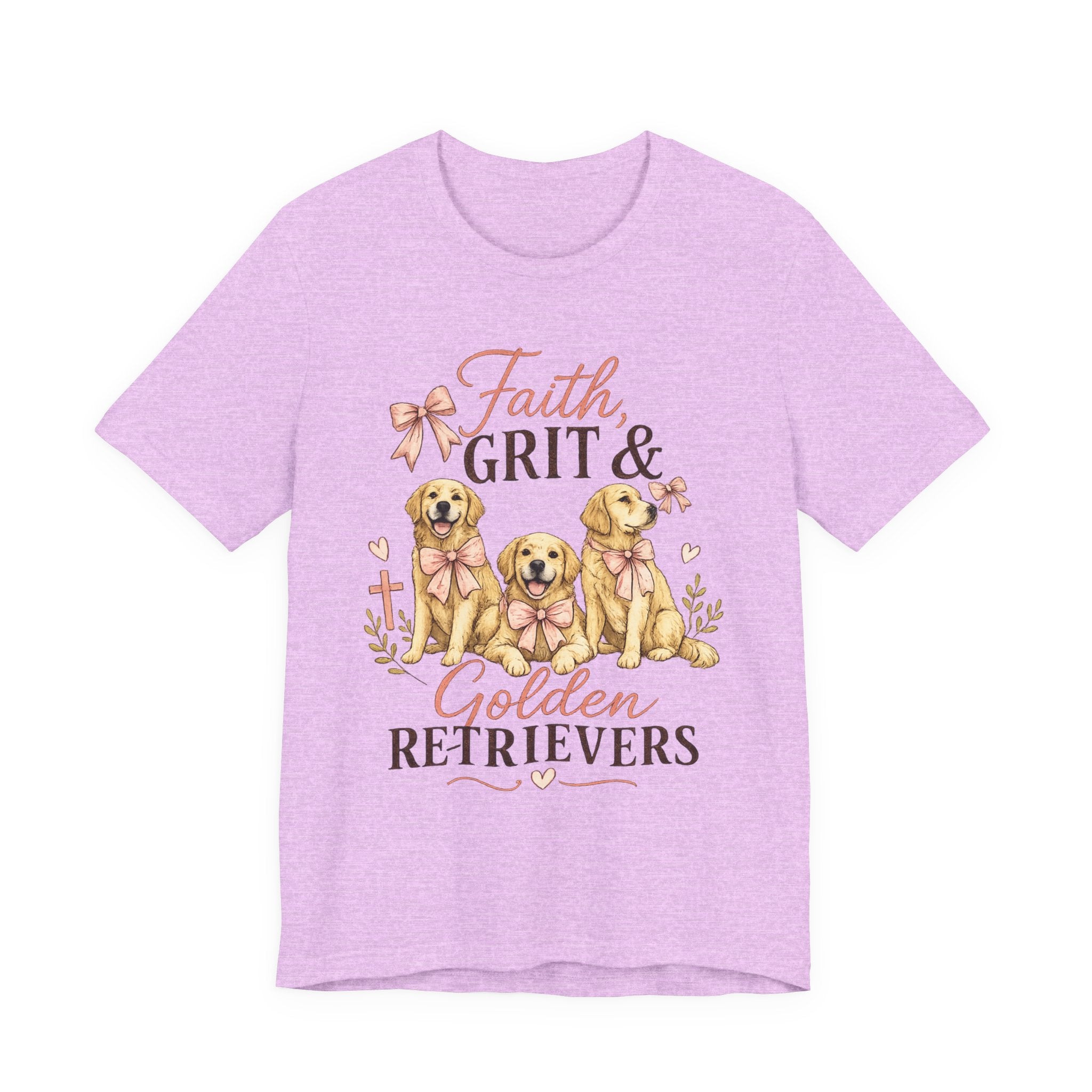 Faith, Grit & Golden Retrievers T‑Shirt — Cute Golden Retriever Graphic Tee