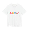 Blessed T-Shirt | Colorful Script, Heart and Cross Mother's Day Tee