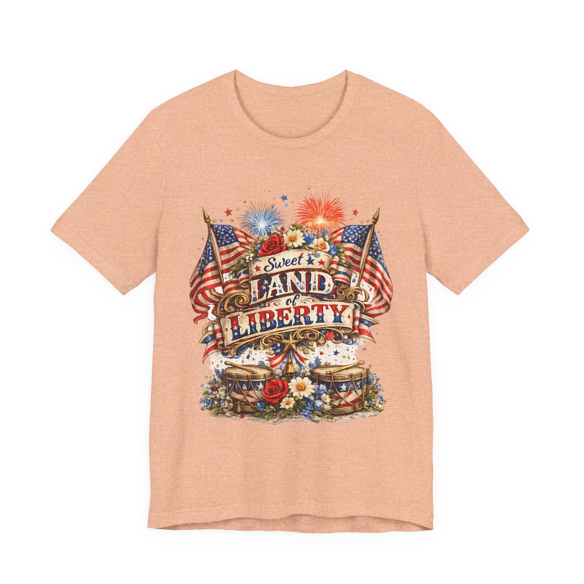 Sweet Land of Liberty T-Shirt — Vintage Patriotic American Flag 4th of July Tee