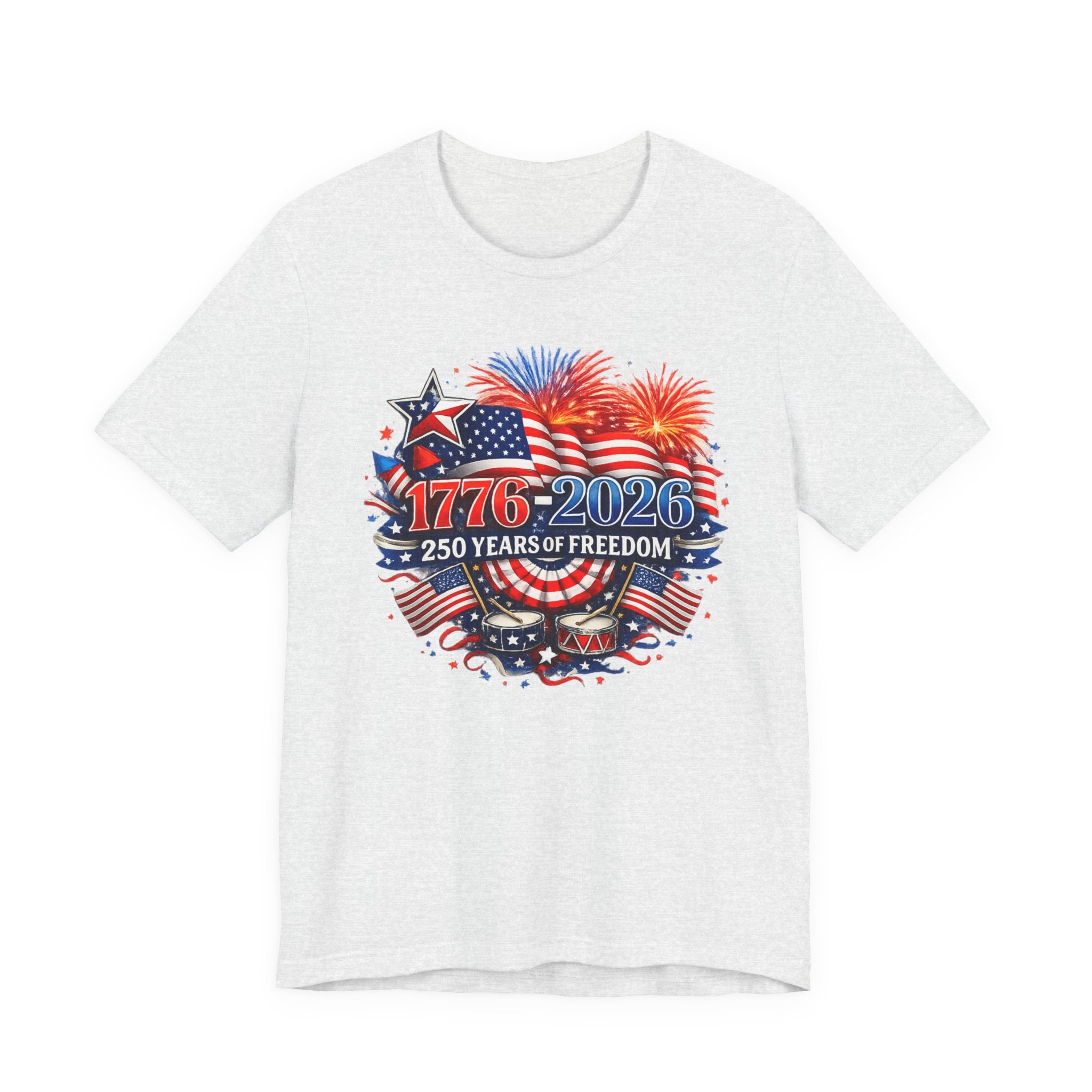 1776-2026 Freedom T-Shirt — Patriotic American Flag Fourth of July Tee
