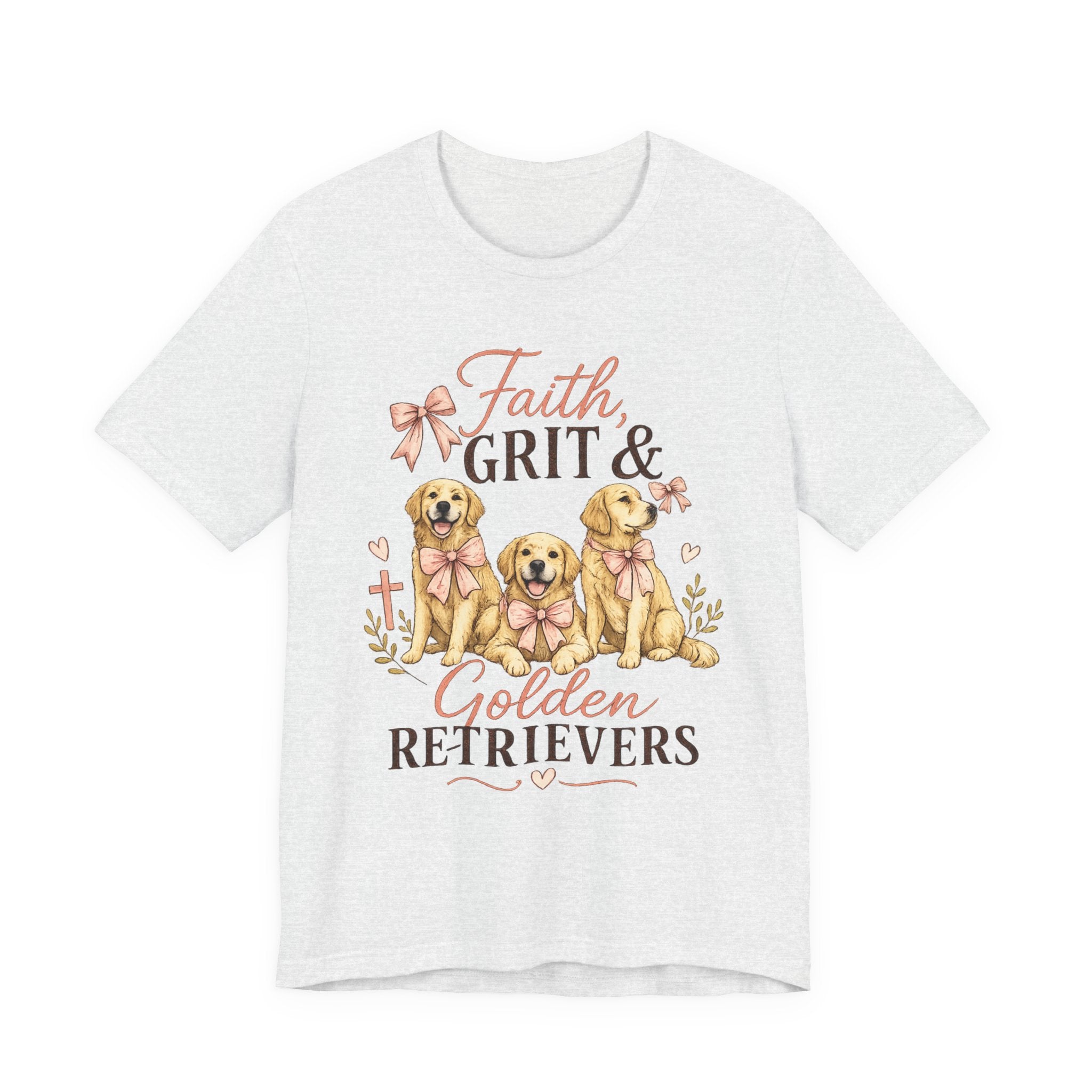 Faith, Grit & Golden Retrievers T‑Shirt — Cute Golden Retriever Graphic Tee
