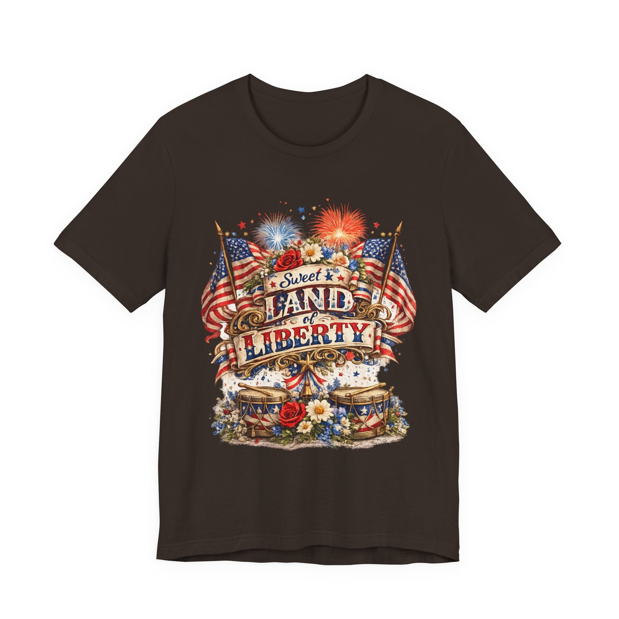 Sweet Land of Liberty T-Shirt — Vintage Patriotic American Flag 4th of July Tee