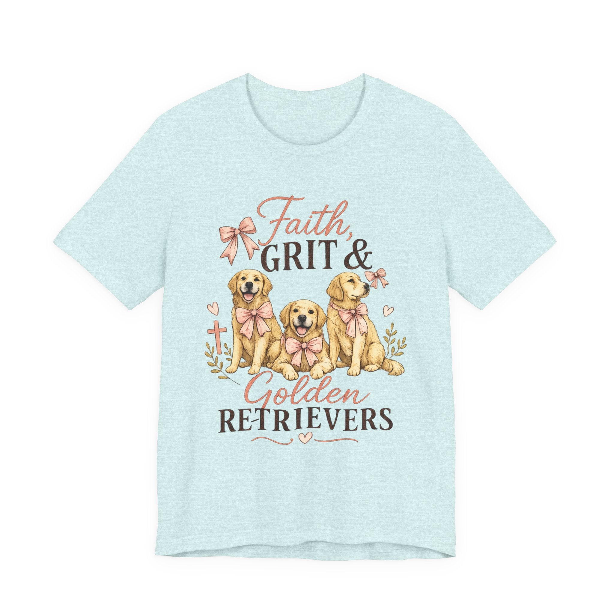 Faith, Grit & Golden Retrievers T‑Shirt — Cute Golden Retriever Graphic Tee