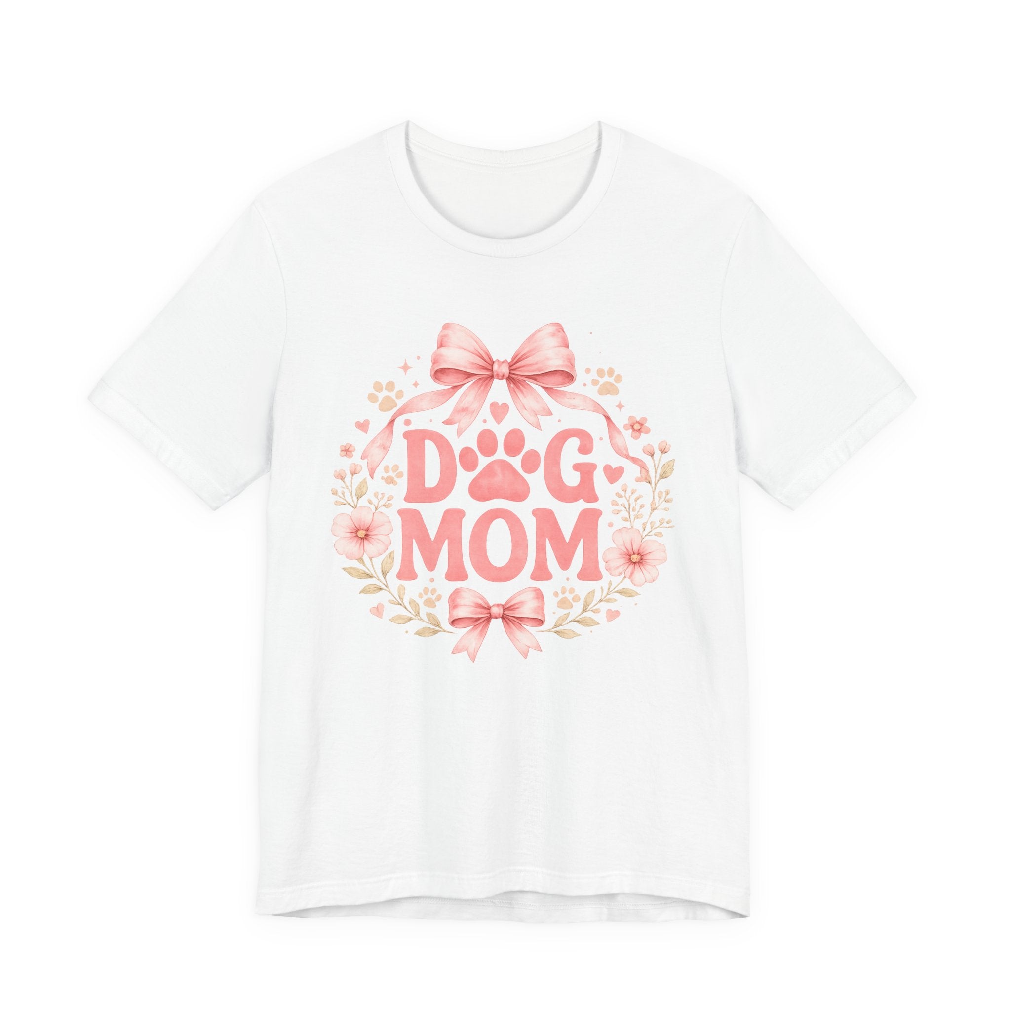 Dog Mom T-Shirt — Pink Floral Paw Tee
