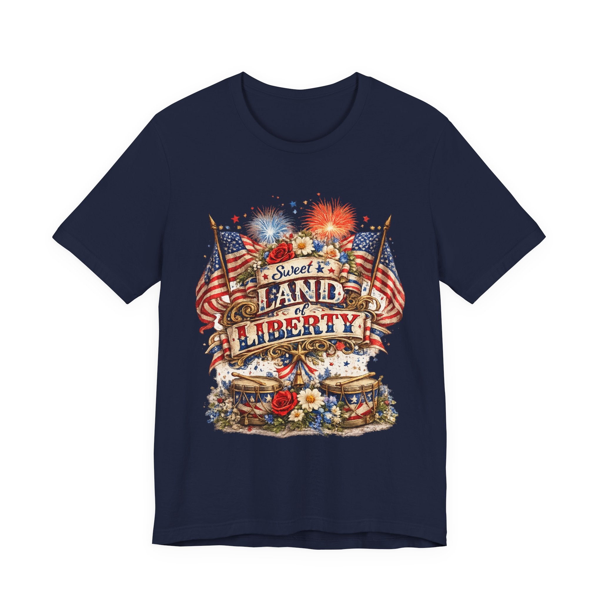 Sweet Land of Liberty T-Shirt — Vintage Patriotic American Flag 4th of July Tee