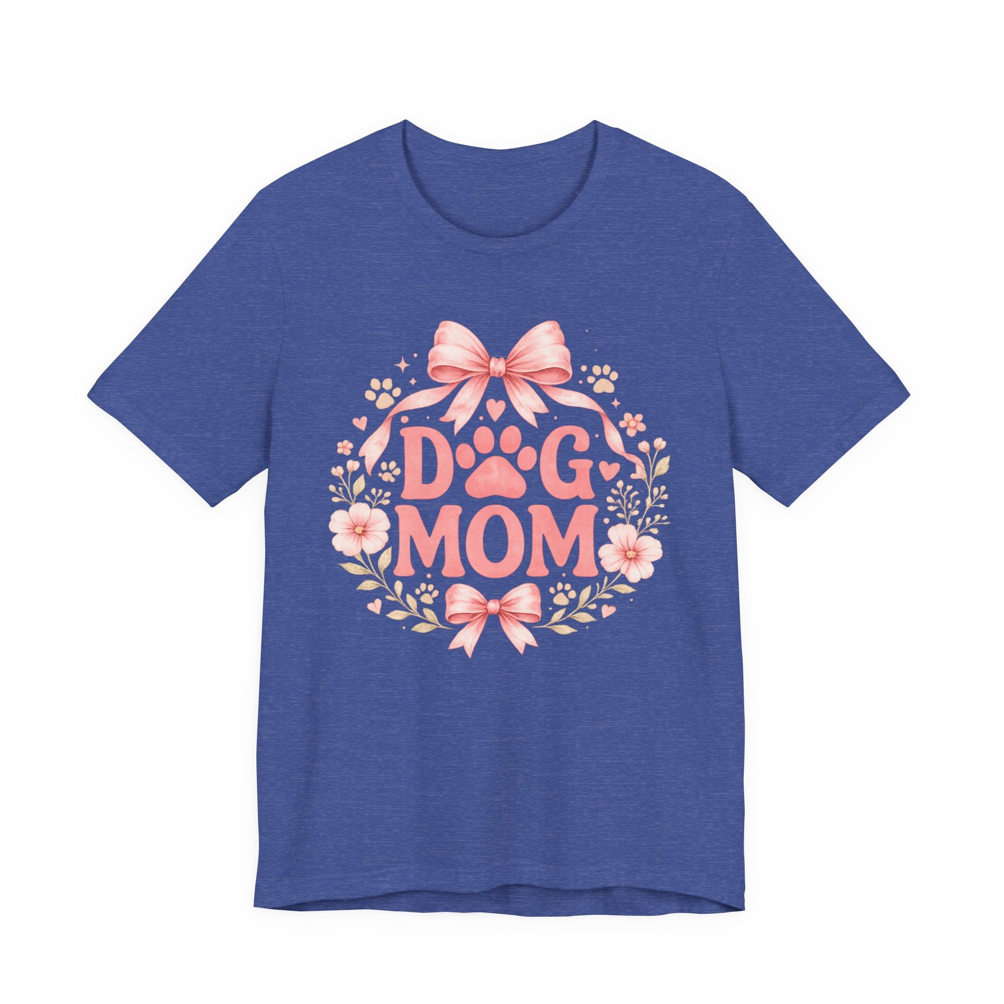 Dog Mom T-Shirt — Pink Floral Paw Tee