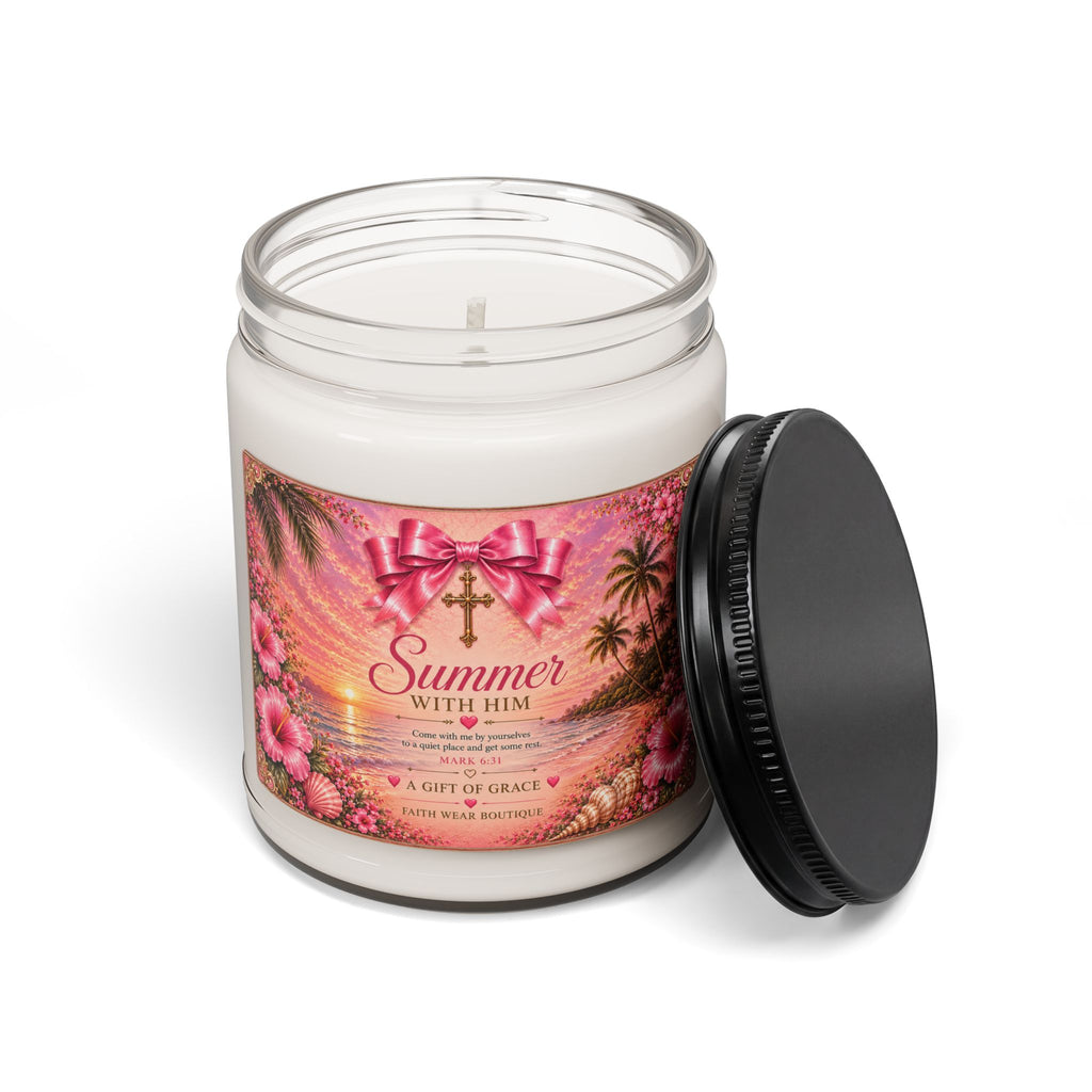 Summer With Him Scented Soy Candle — 9oz Inspirational Floral Beach Candle
