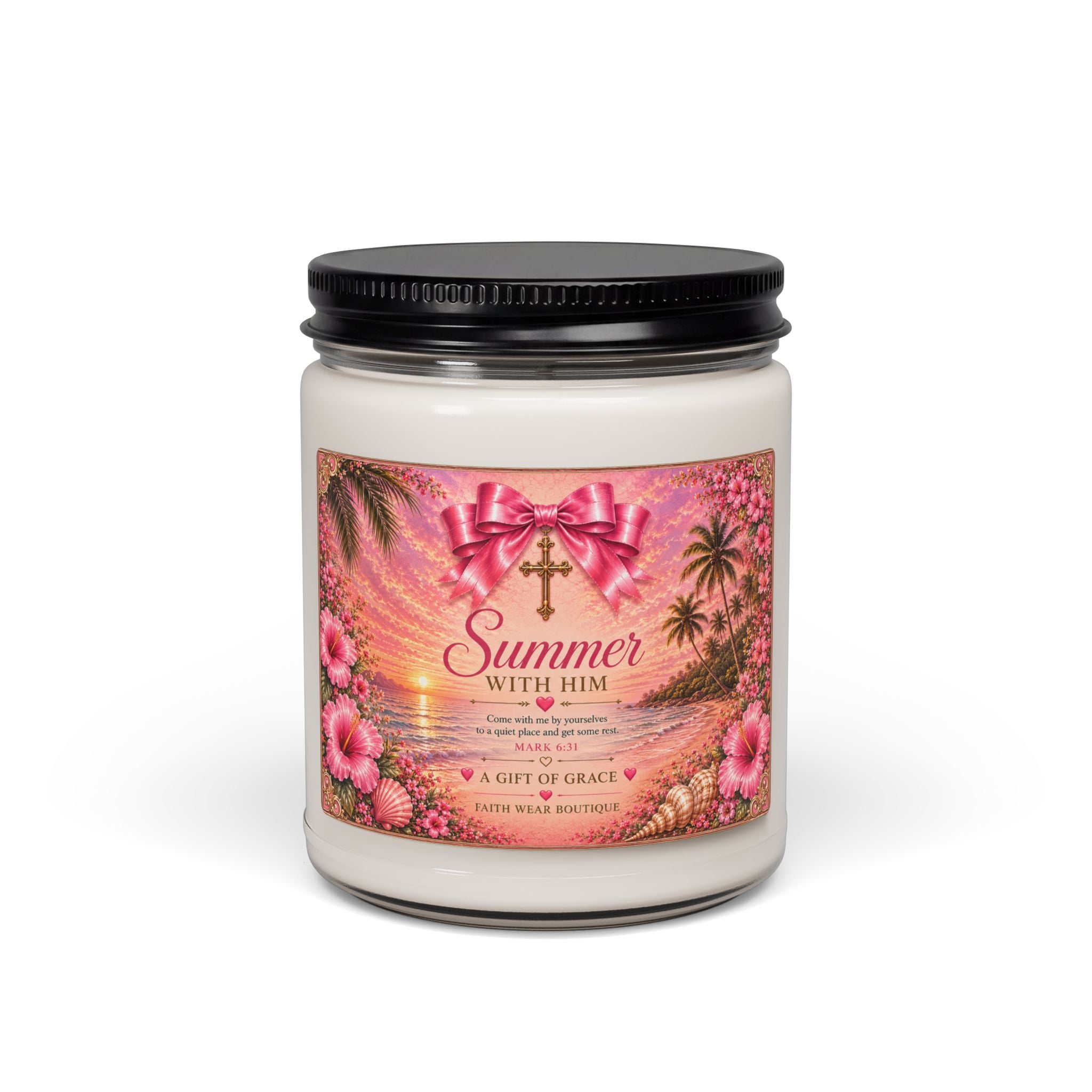 Summer With Him Scented Soy Candle — 9oz Inspirational Floral Beach Candle