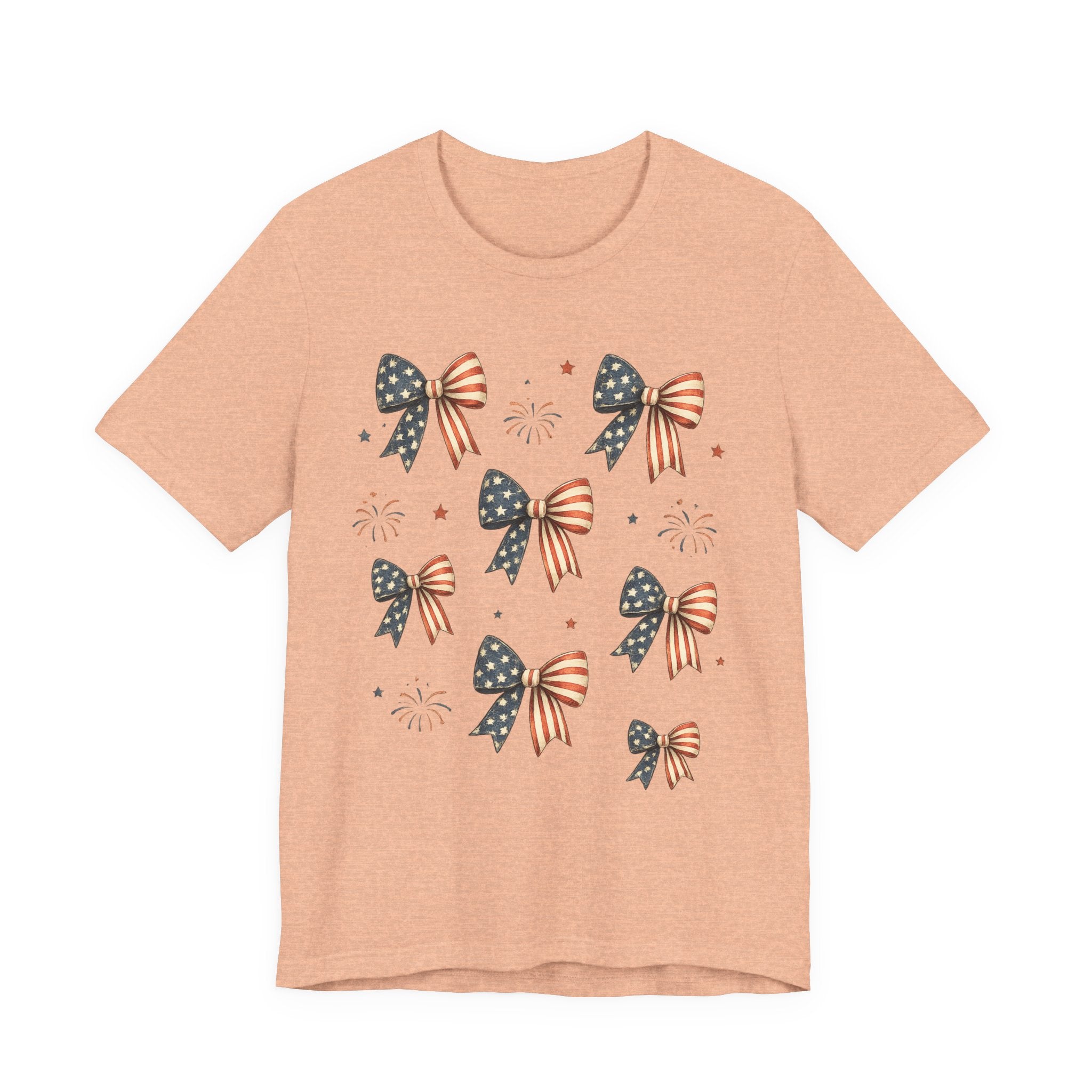 Vintage Patriotic Bow Tee — Red White & Blue 4th of July Shirt
