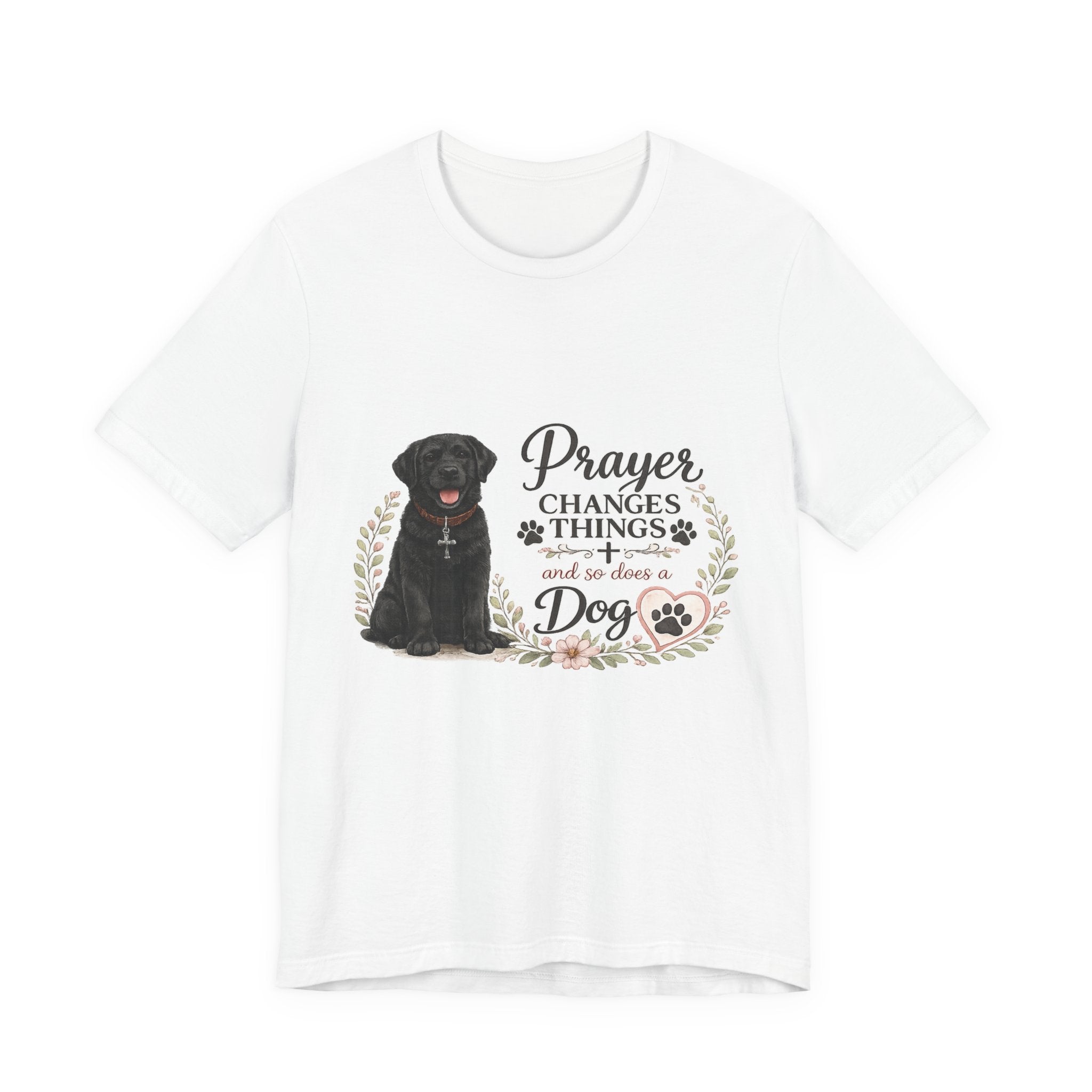 Prayer Changes Things — Black Labrador Dog T‑Shirt