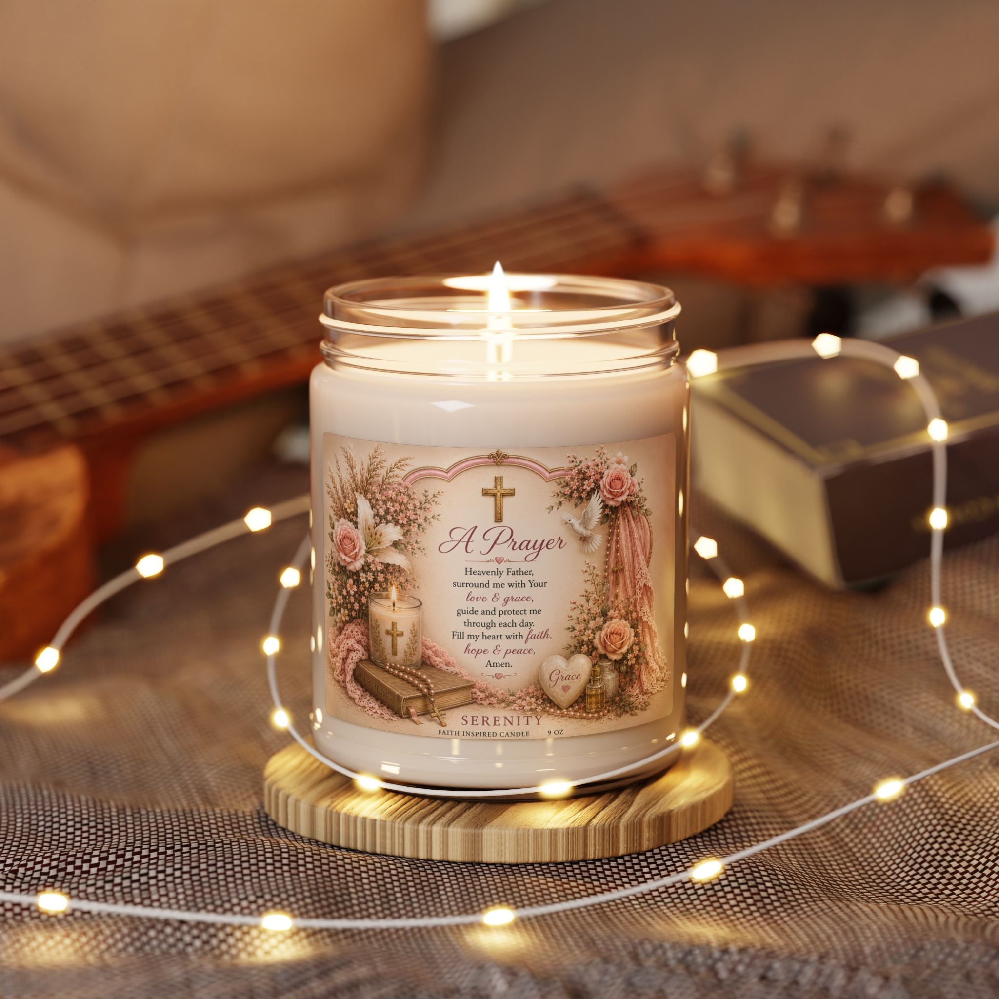 Serenity Prayer Scented Soy Candle — 9oz Inspirational Faith & Peace Candle