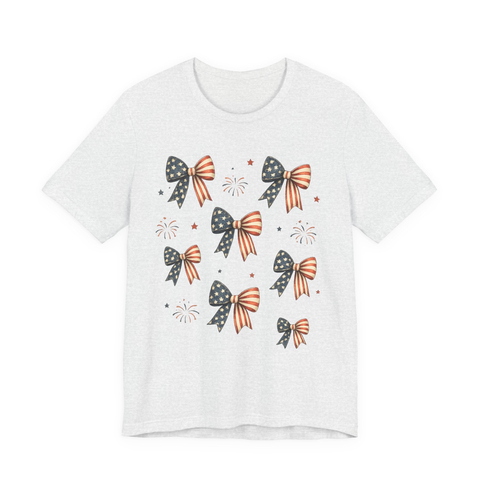 Vintage Patriotic Bow Tee — Red White & Blue 4th of July Shirt