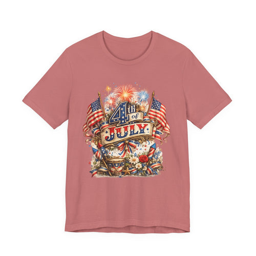 4th of July Fireworks T-Shirt — Patriotic American Flag Stars & Stripes Tee
