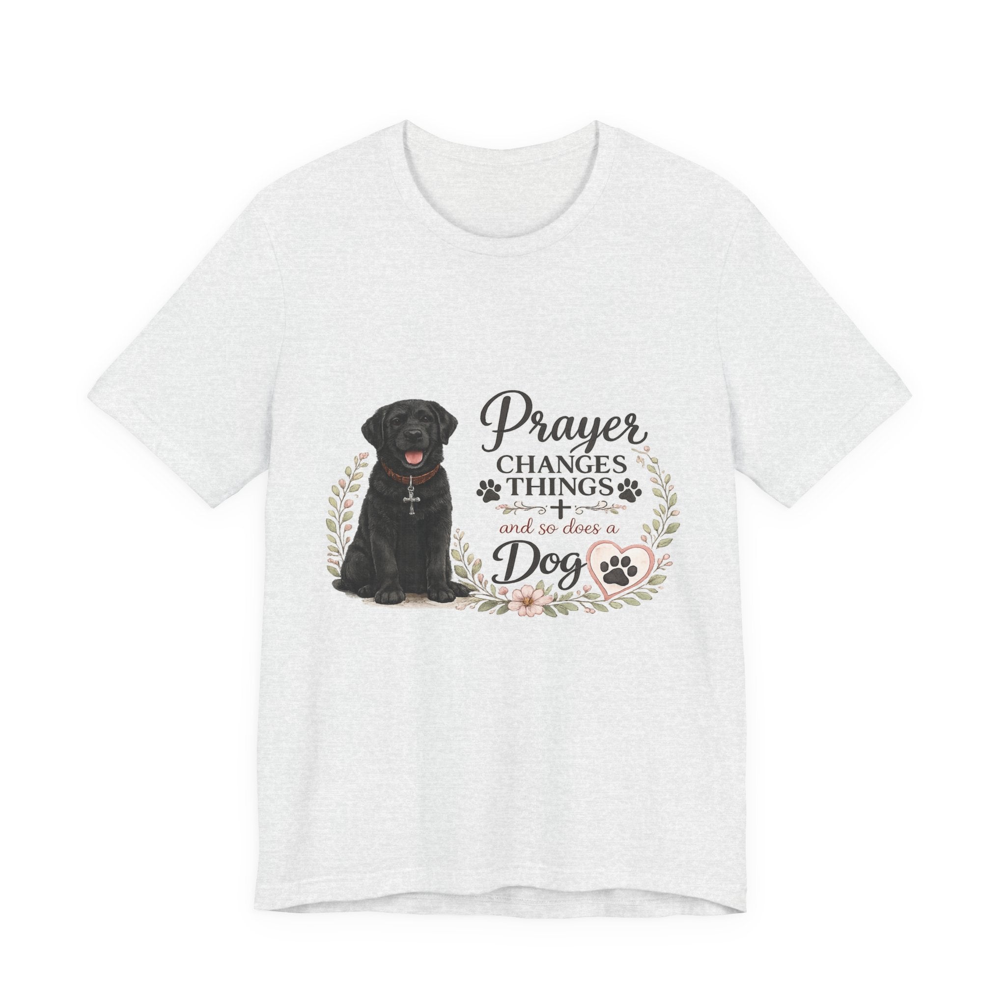 Prayer Changes Things — Black Labrador Dog T‑Shirt