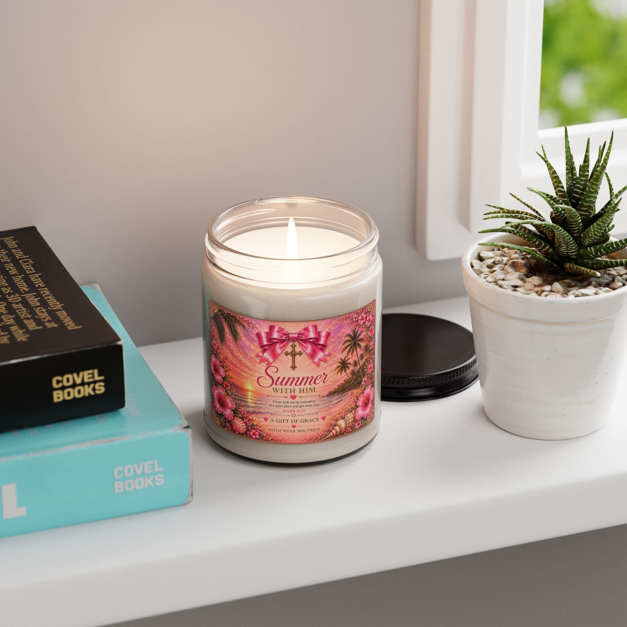 Summer With Him Scented Soy Candle — 9oz Inspirational Floral Beach Candle