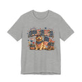 Patriotic Golden Retriever Tee — 'America' Flag Dog 4th of July T-Shirt