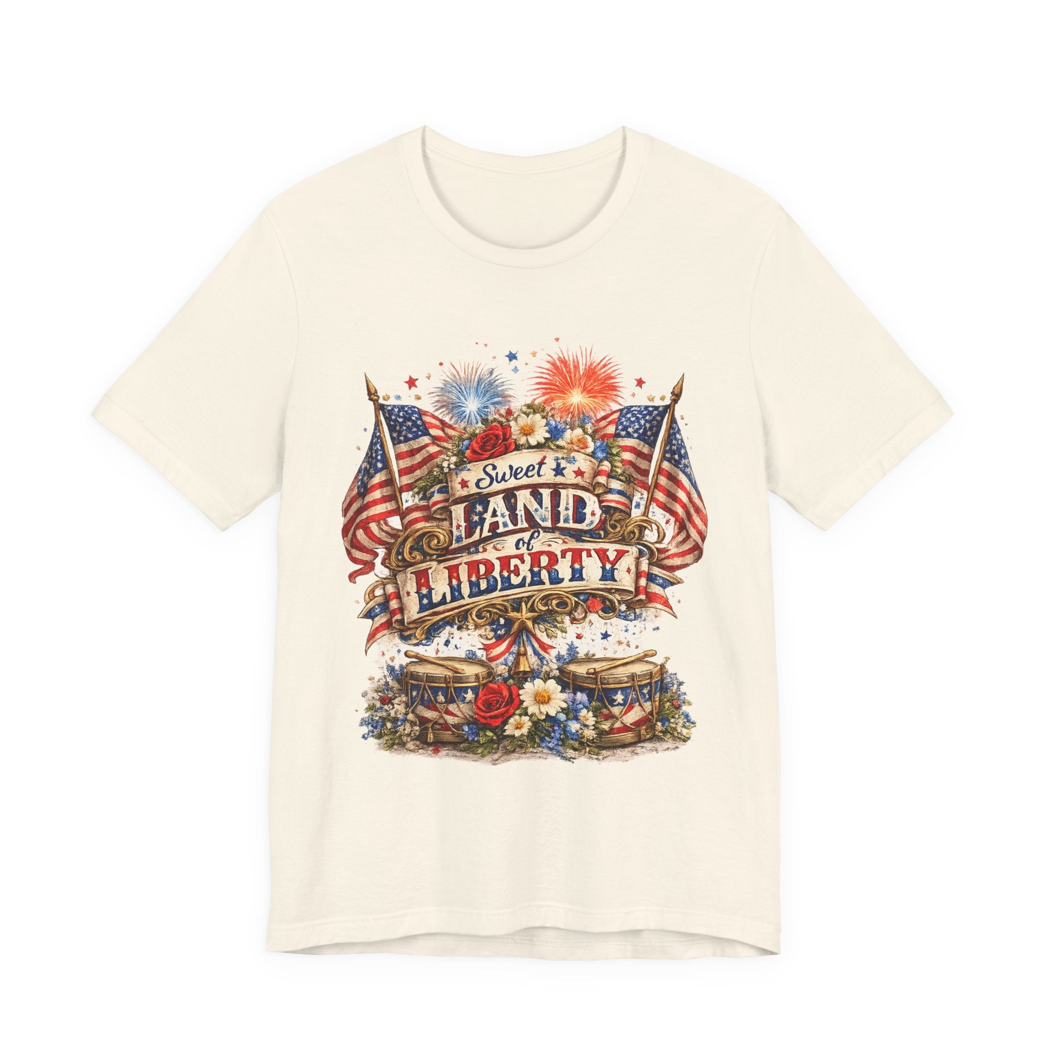 Sweet Land of Liberty T-Shirt — Vintage Patriotic American Flag 4th of July Tee