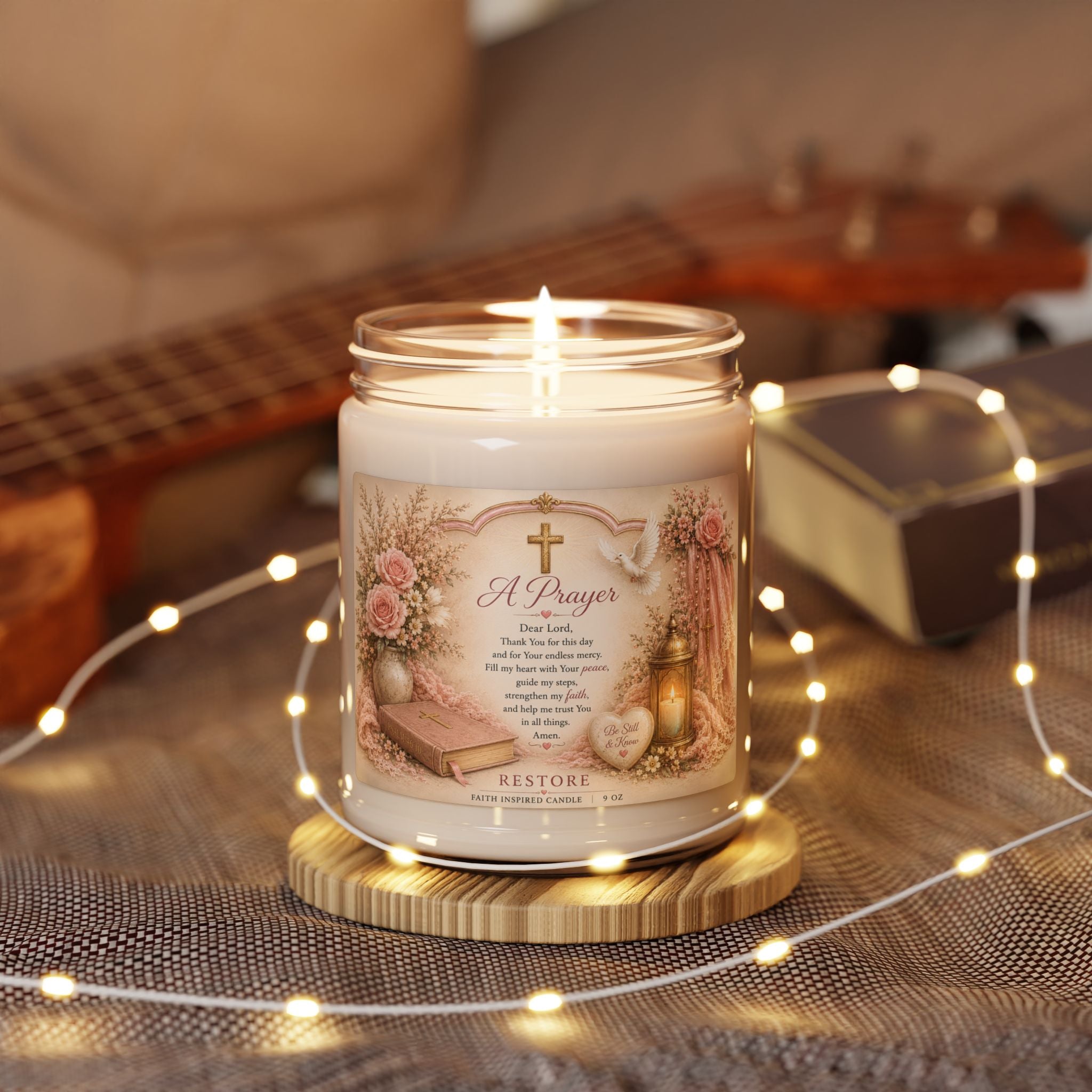 Prayer Verse Scented Soy Candle — 9oz Inspirational Memorial & Sympathy Gift