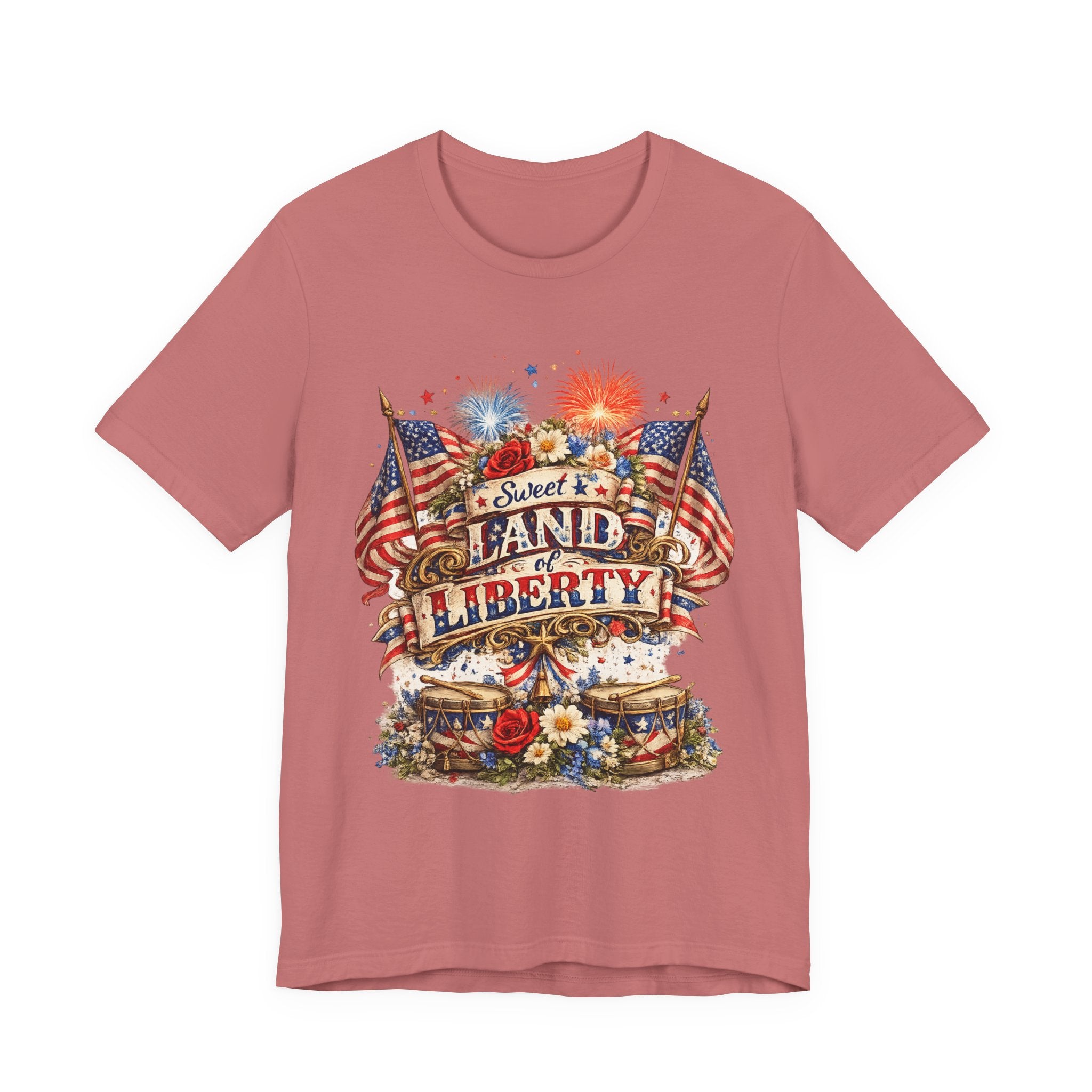 Sweet Land of Liberty T-Shirt — Vintage Patriotic American Flag 4th of July Tee