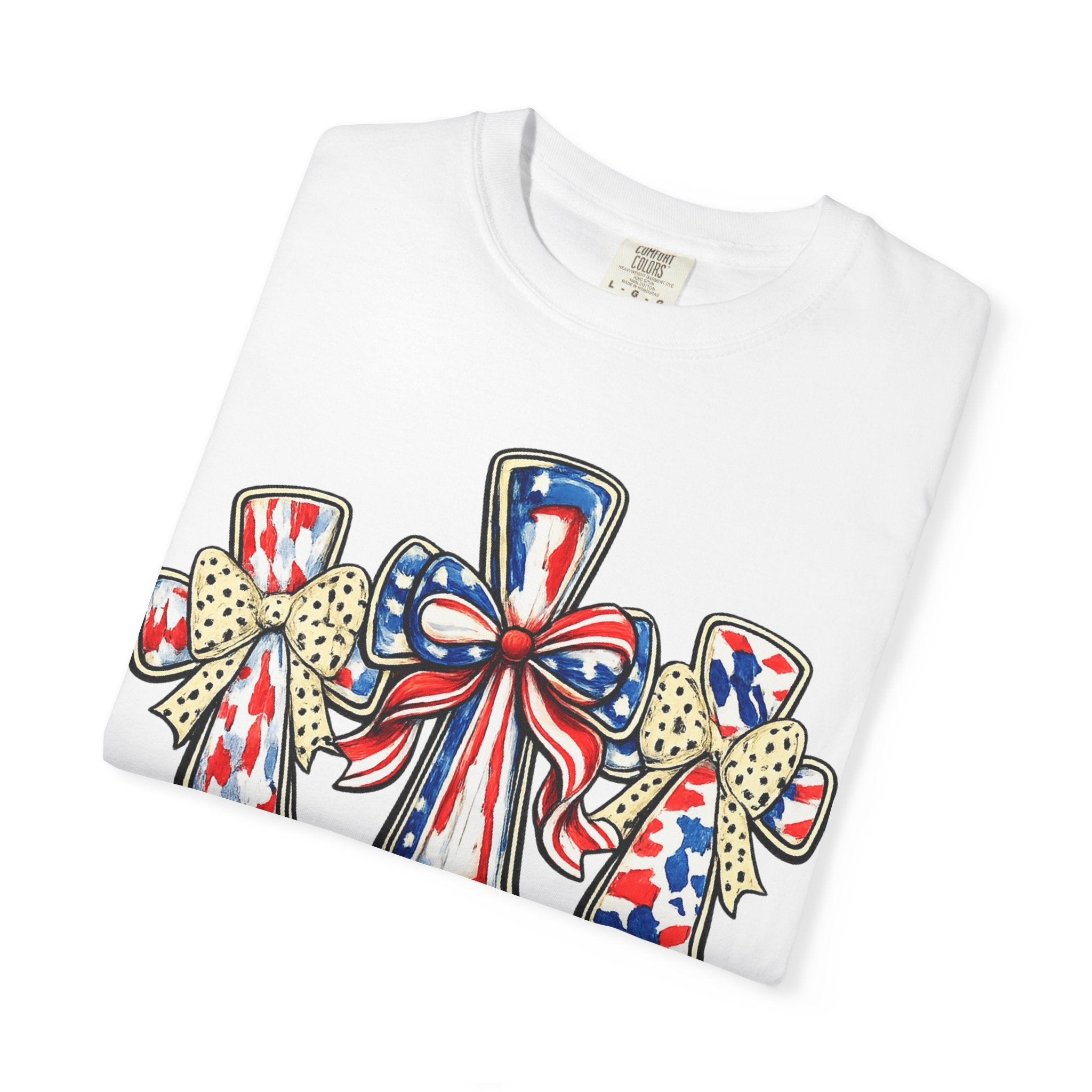 Patriotic Ribbon Crosses T-shirt | American Flag Bow Crosses