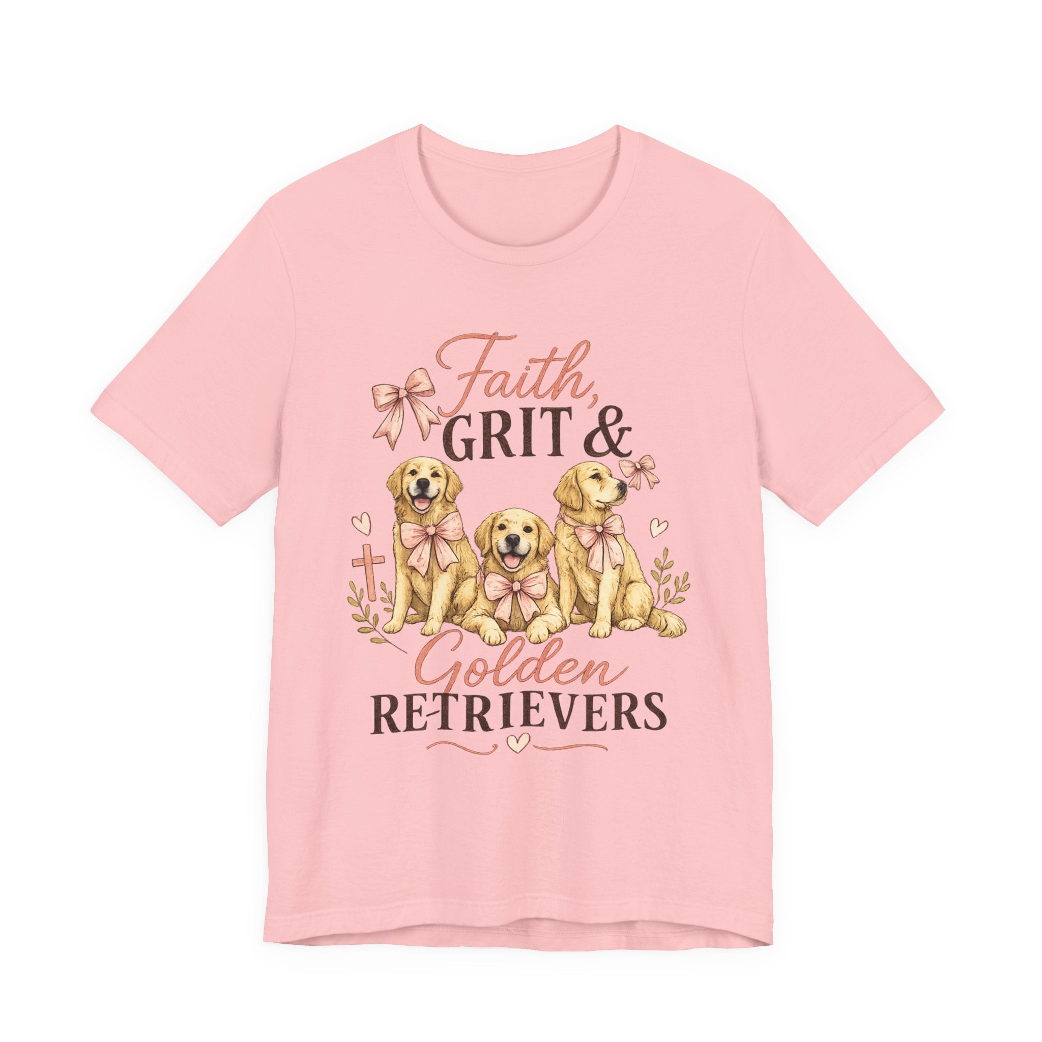 Faith, Grit & Golden Retrievers T‑Shirt — Cute Golden Retriever Graphic Tee