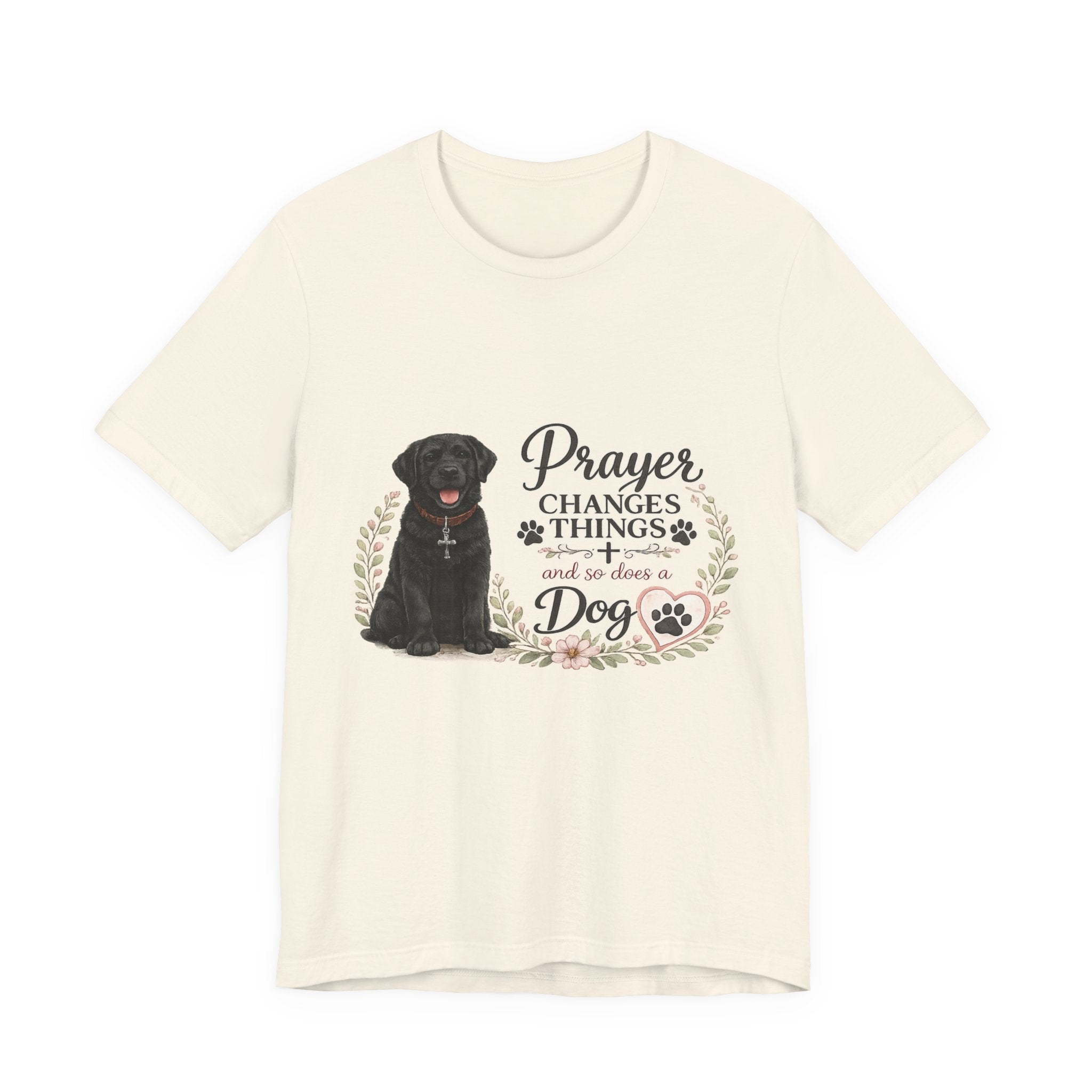 Prayer Changes Things — Black Labrador Dog T‑Shirt