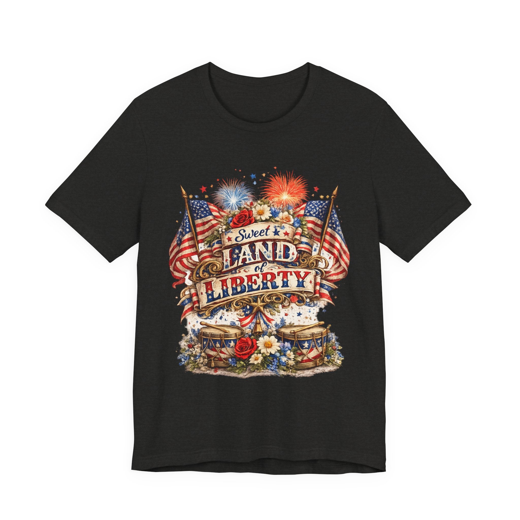 Sweet Land of Liberty T-Shirt — Vintage Patriotic American Flag 4th of July Tee