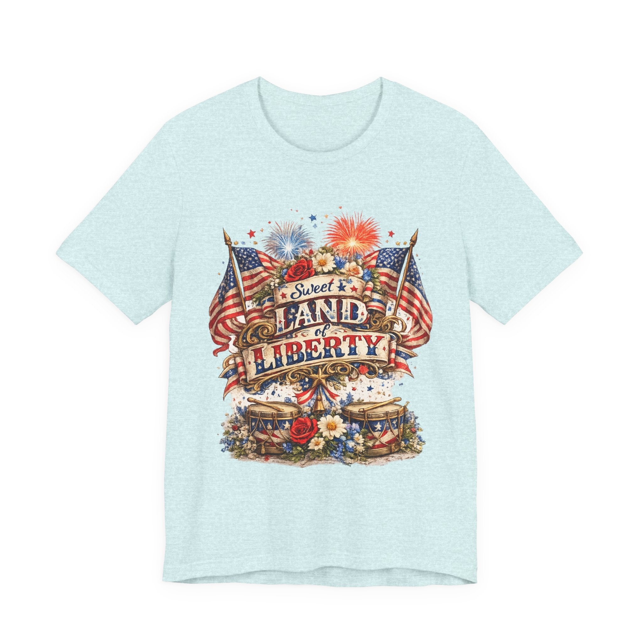 Sweet Land of Liberty T-Shirt — Vintage Patriotic American Flag 4th of July Tee