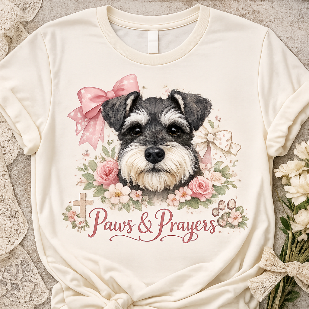 Paws & Prayers Schnauzer T-Shirt