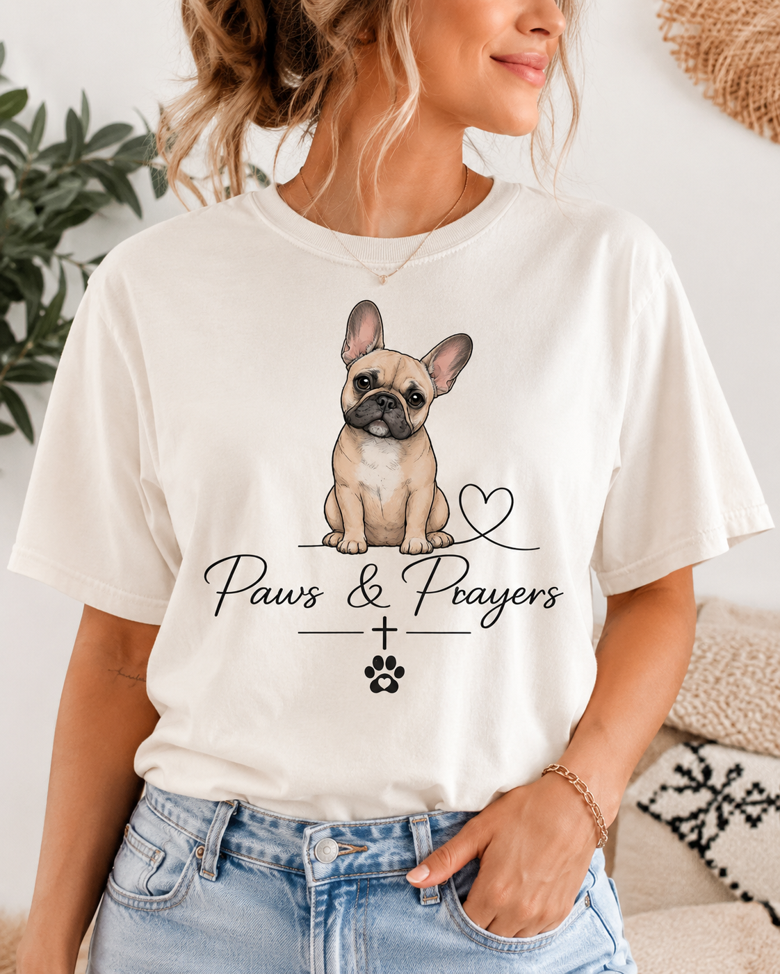 Paws & Prayers French Bulldog Tee