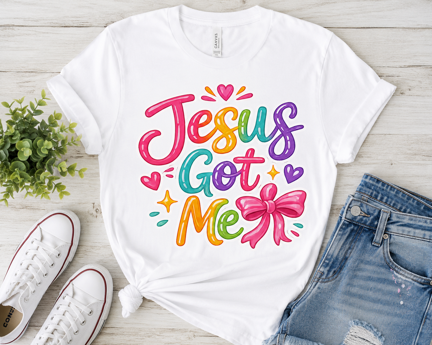 Jesus Got Me T-Shirt — Colorful Faith Graphic Tee