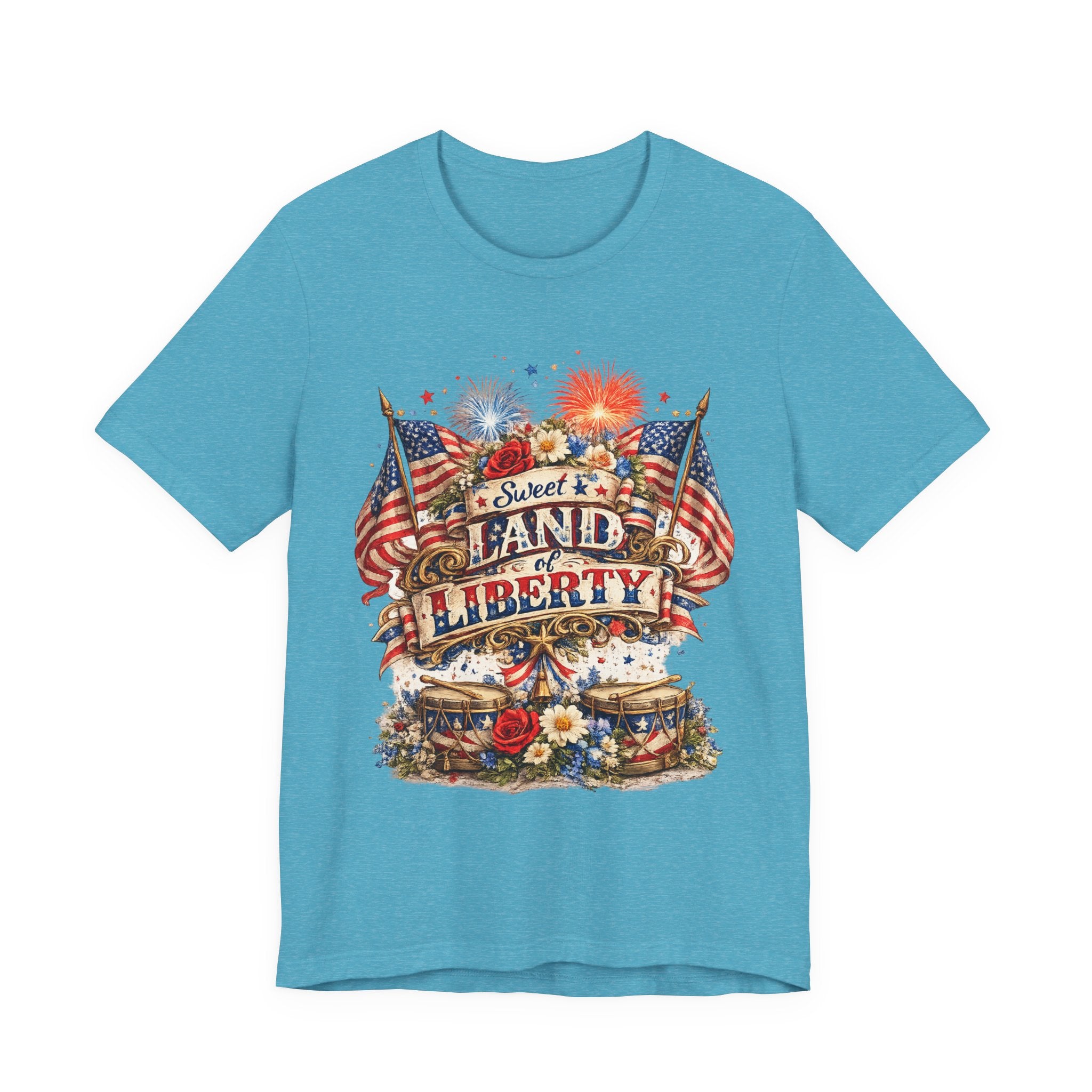 Sweet Land of Liberty T-Shirt — Vintage Patriotic American Flag 4th of July Tee