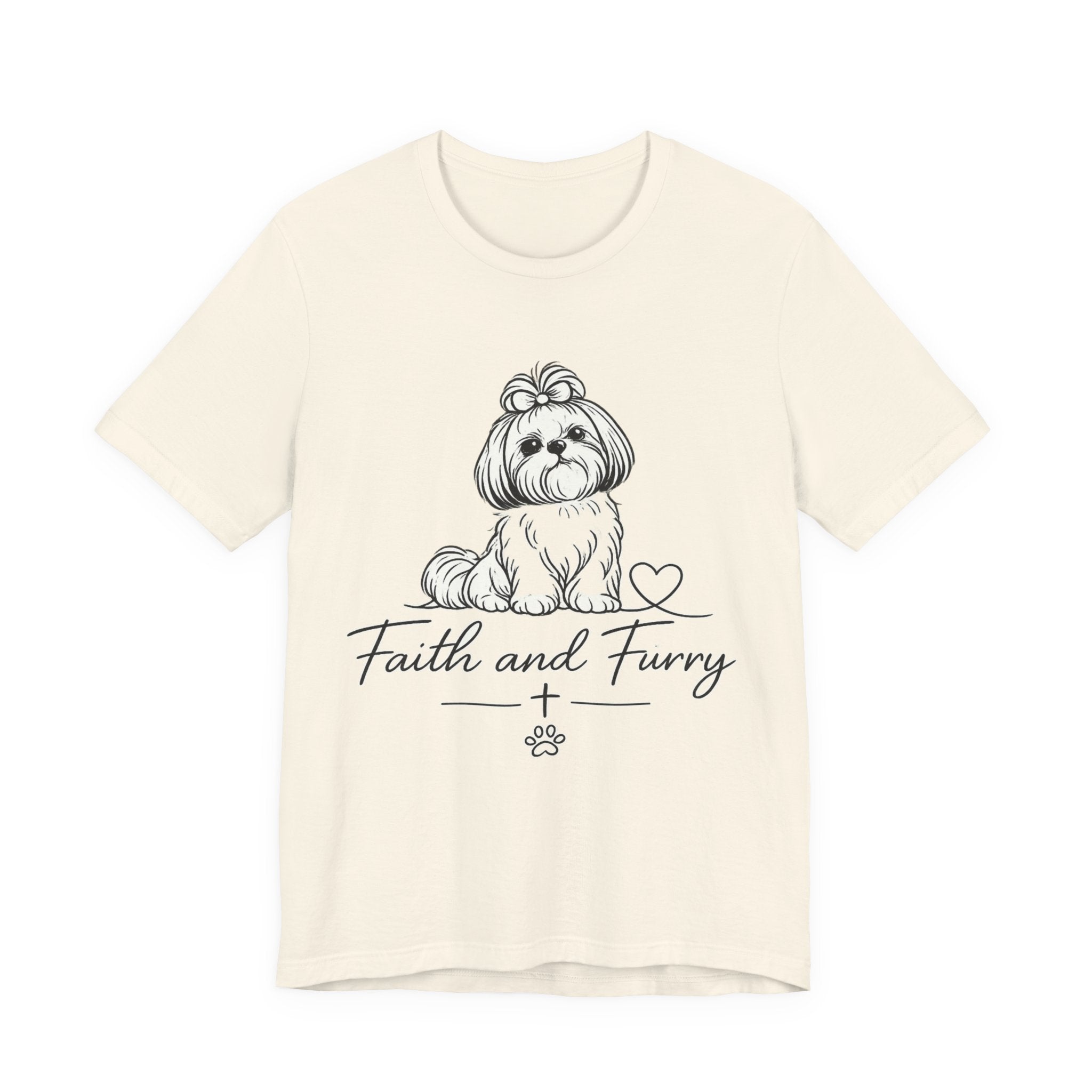Faith and Furry T-Shirt — Cute Shih Tzu Dog Graphic Tee for Pet Lovers