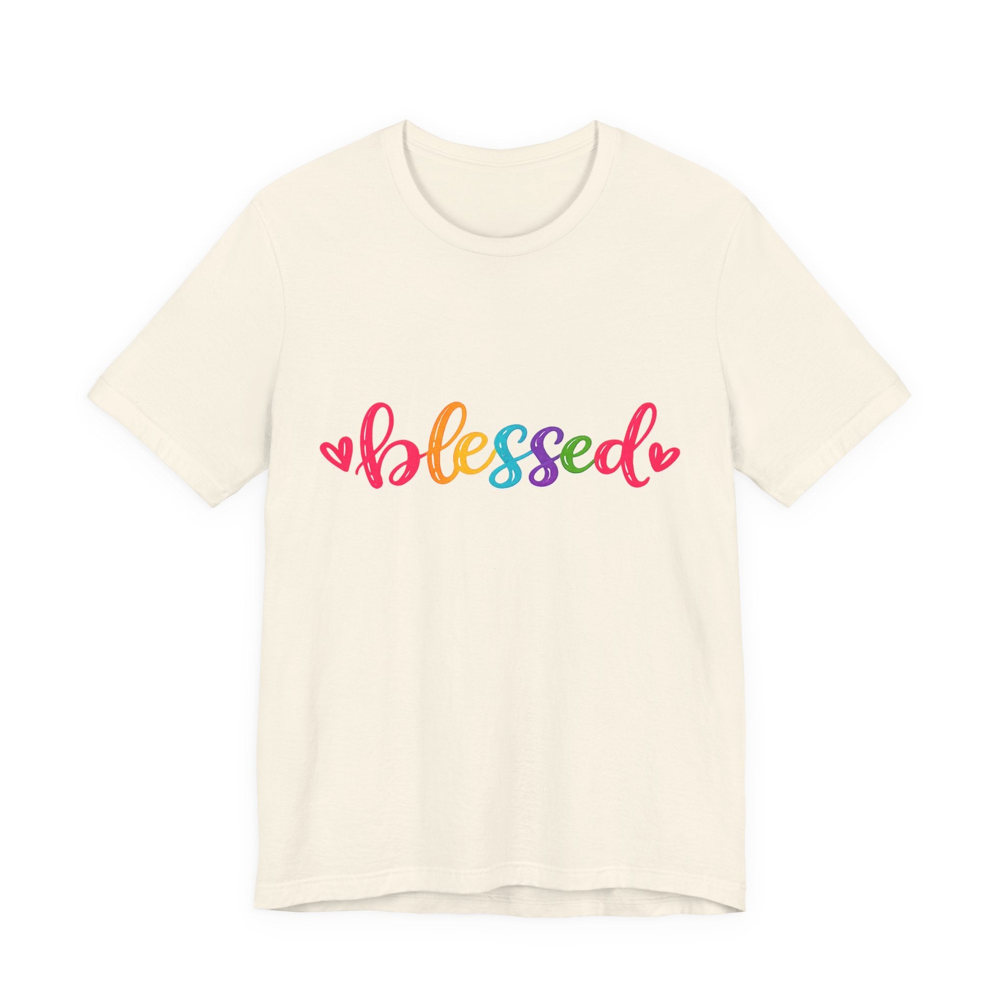 Blessed T-Shirt | Colorful Script, Heart and Cross Mother's Day Tee