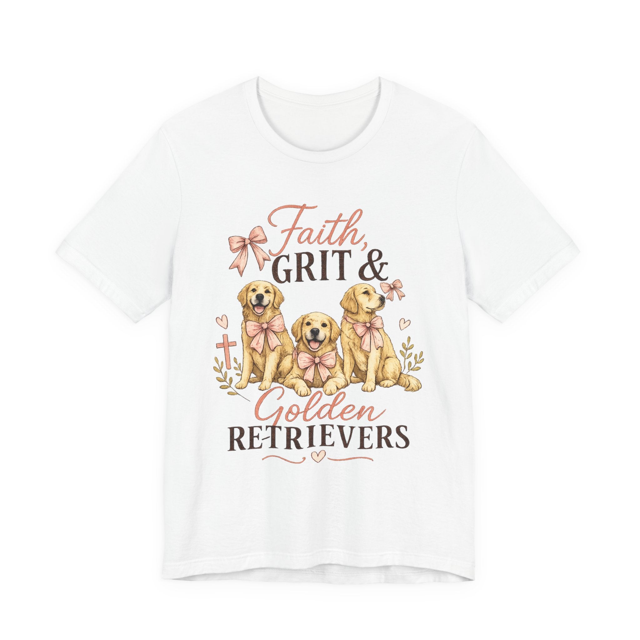 Faith, Grit & Golden Retrievers T‑Shirt — Cute Golden Retriever Graphic Tee