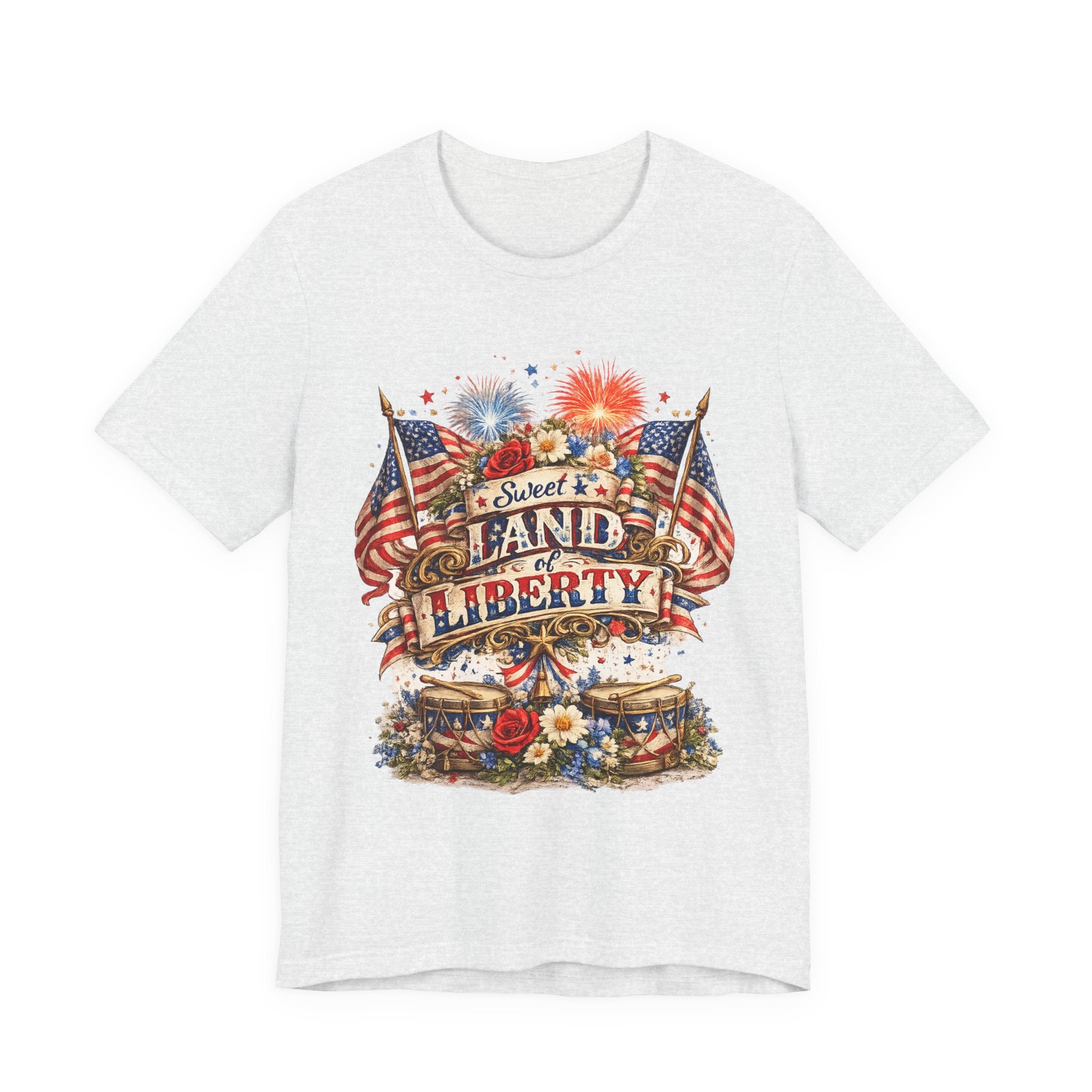Sweet Land of Liberty T-Shirt — Vintage Patriotic American Flag 4th of July Tee