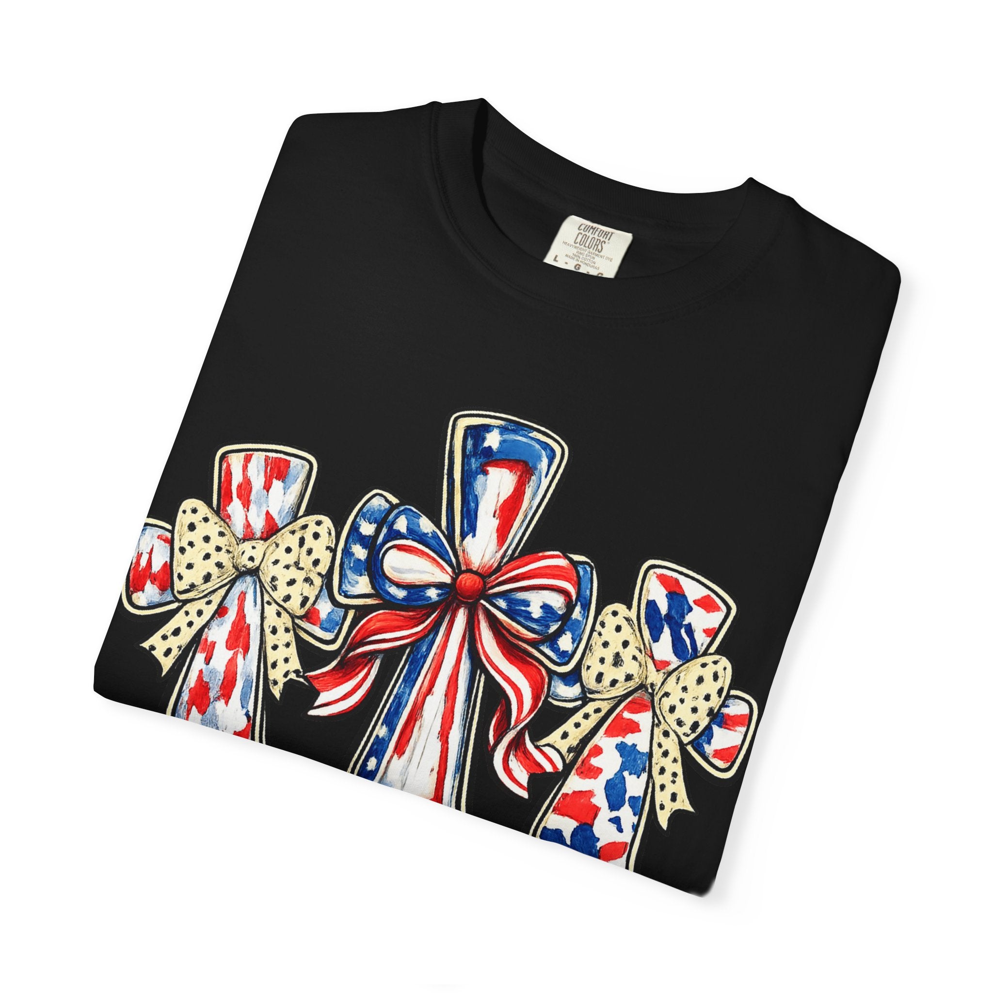 Patriotic Ribbon Crosses T-shirt | American Flag Bow Crosses