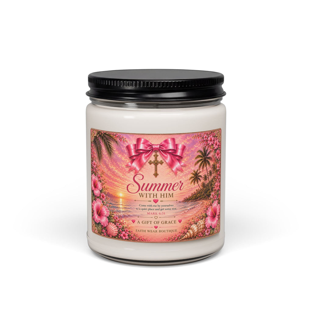 Summer With Him Scented Soy Candle — 9oz Inspirational Floral Beach Candle