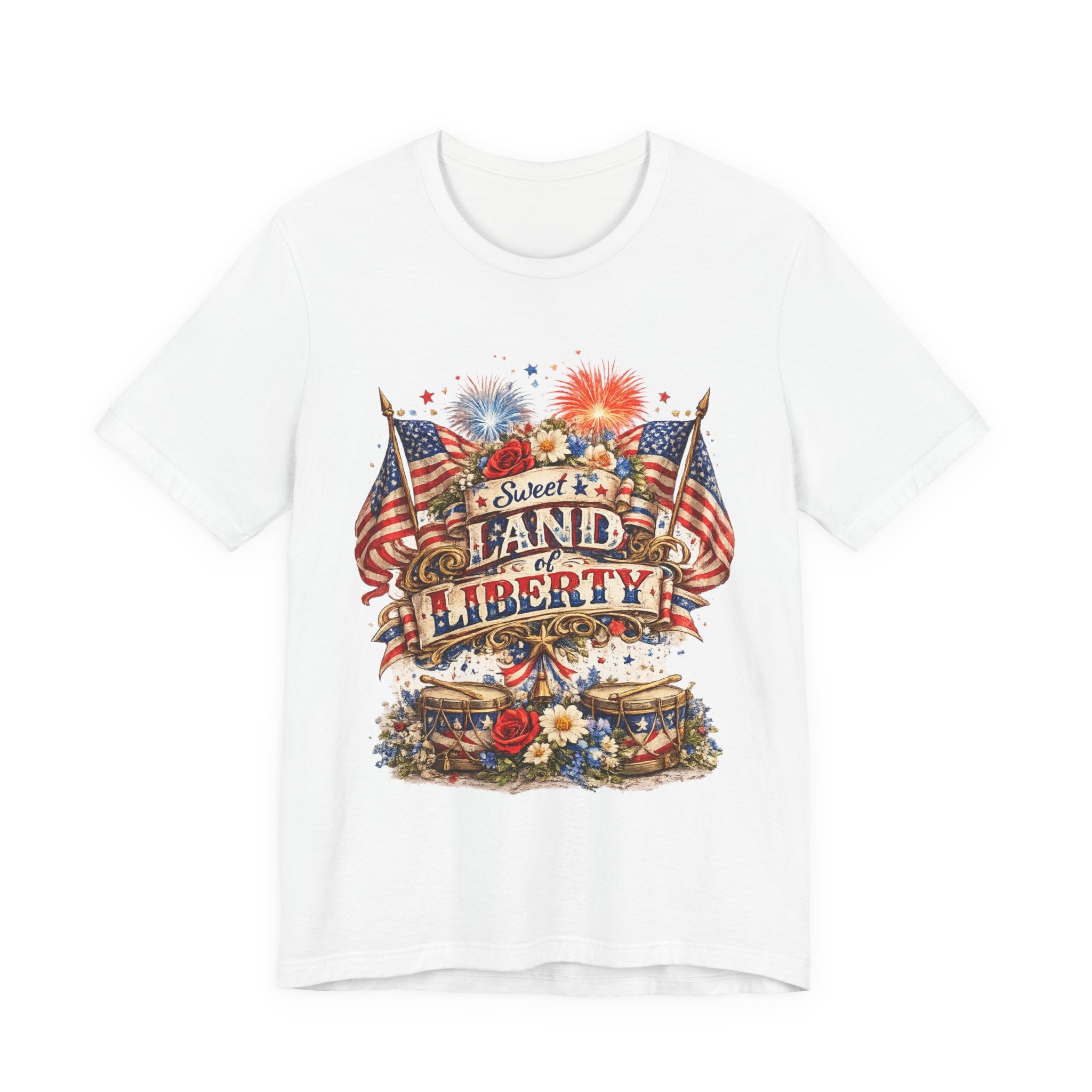 Sweet Land of Liberty T-Shirt — Vintage Patriotic American Flag 4th of July Tee