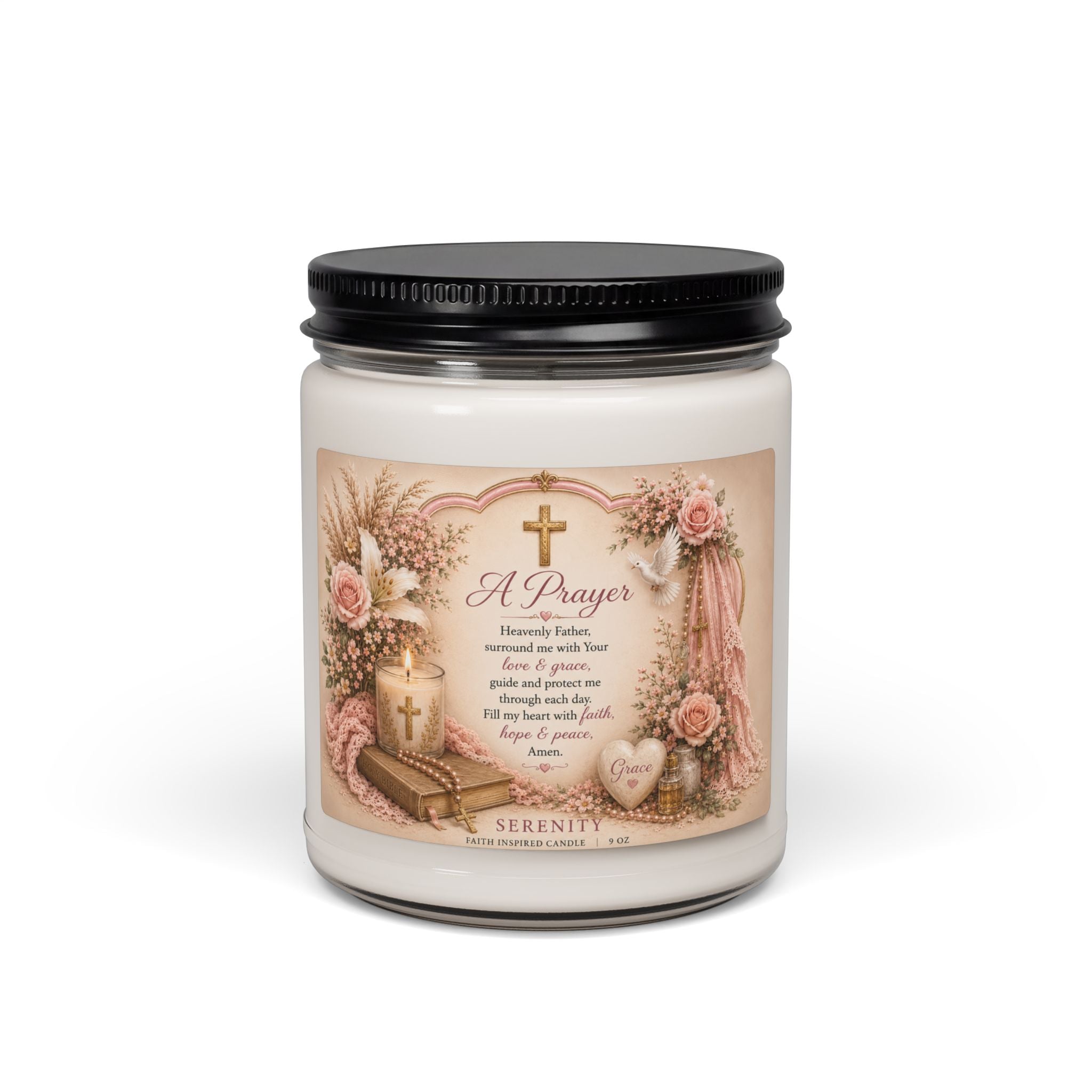 Serenity Prayer Scented Soy Candle — 9oz Inspirational Faith & Peace Candle