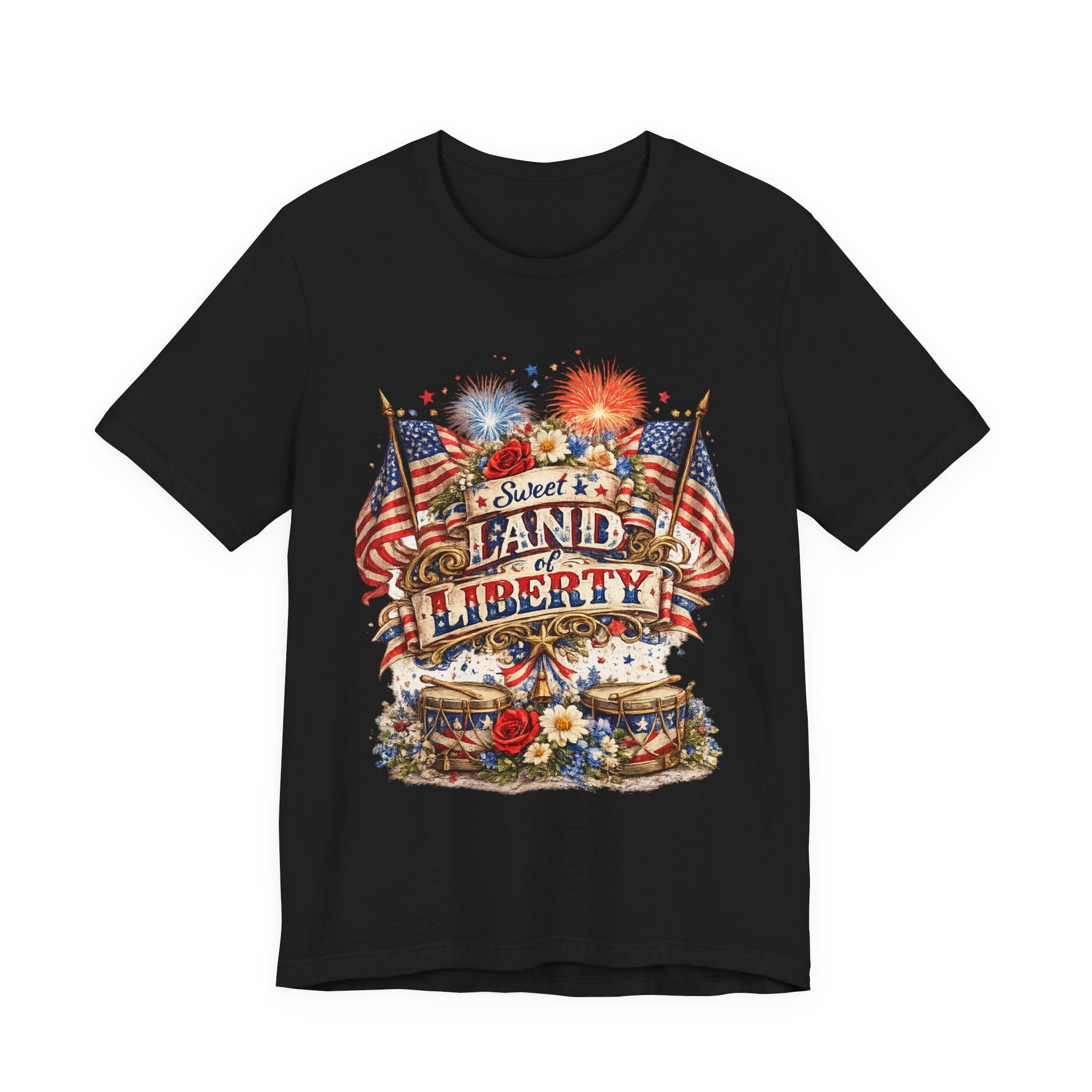 Sweet Land of Liberty T-Shirt — Vintage Patriotic American Flag 4th of July Tee