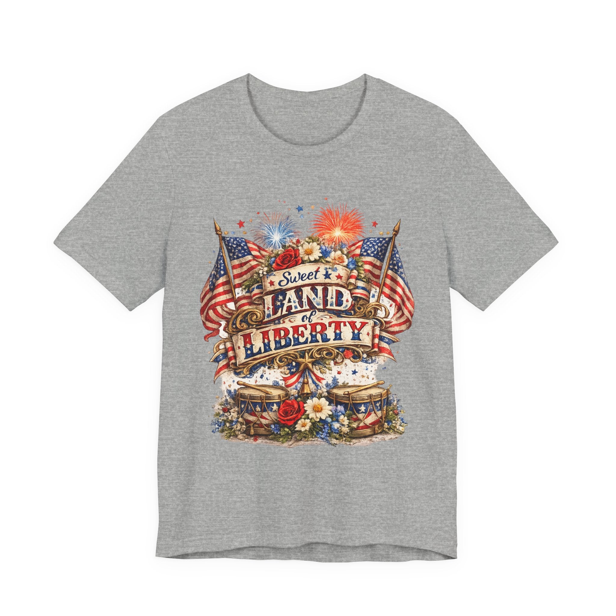 Sweet Land of Liberty T-Shirt — Vintage Patriotic American Flag 4th of July Tee