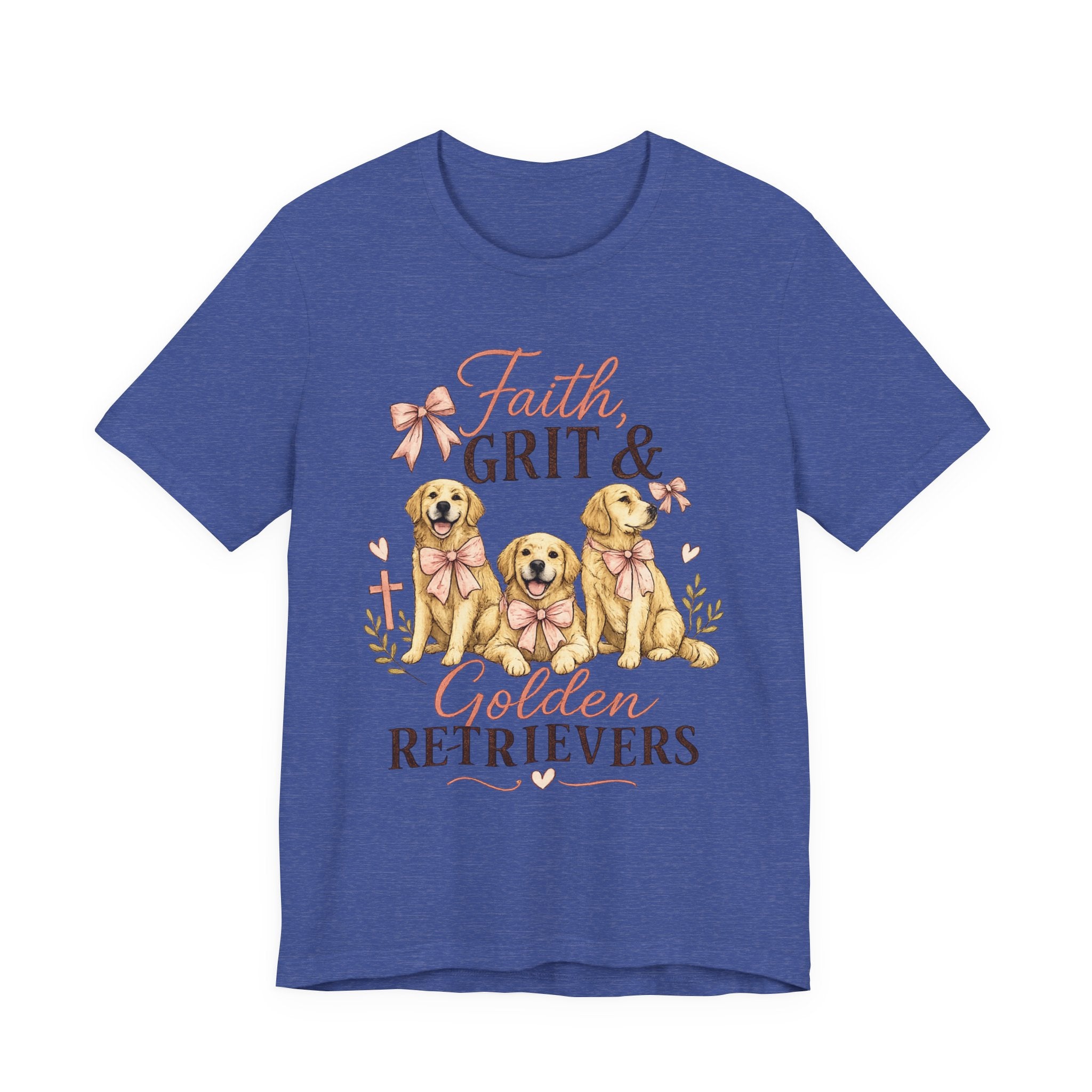 Faith, Grit & Golden Retrievers T‑Shirt — Cute Golden Retriever Graphic Tee