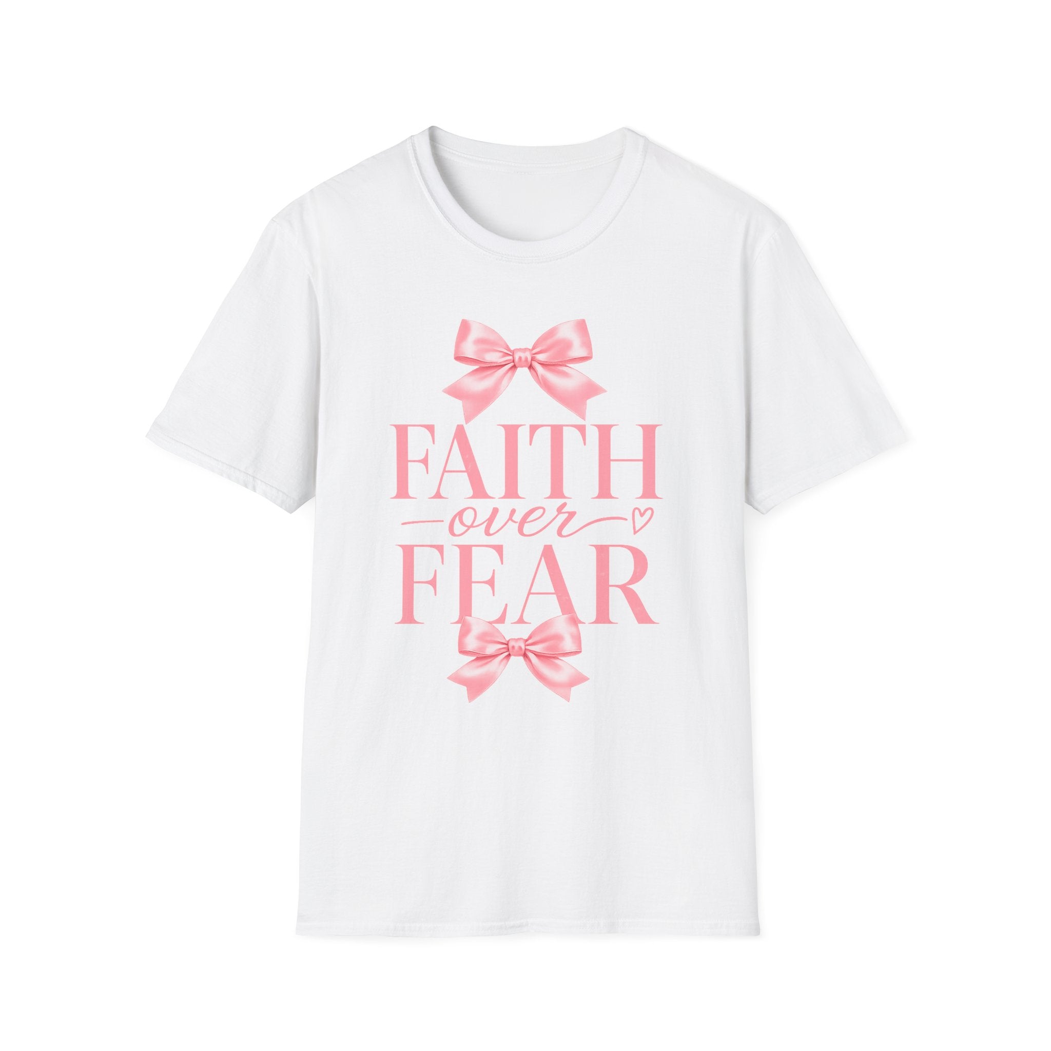 Faith Over Fear T-Shirt — Pink Ribbon Inspirational Christian Tee