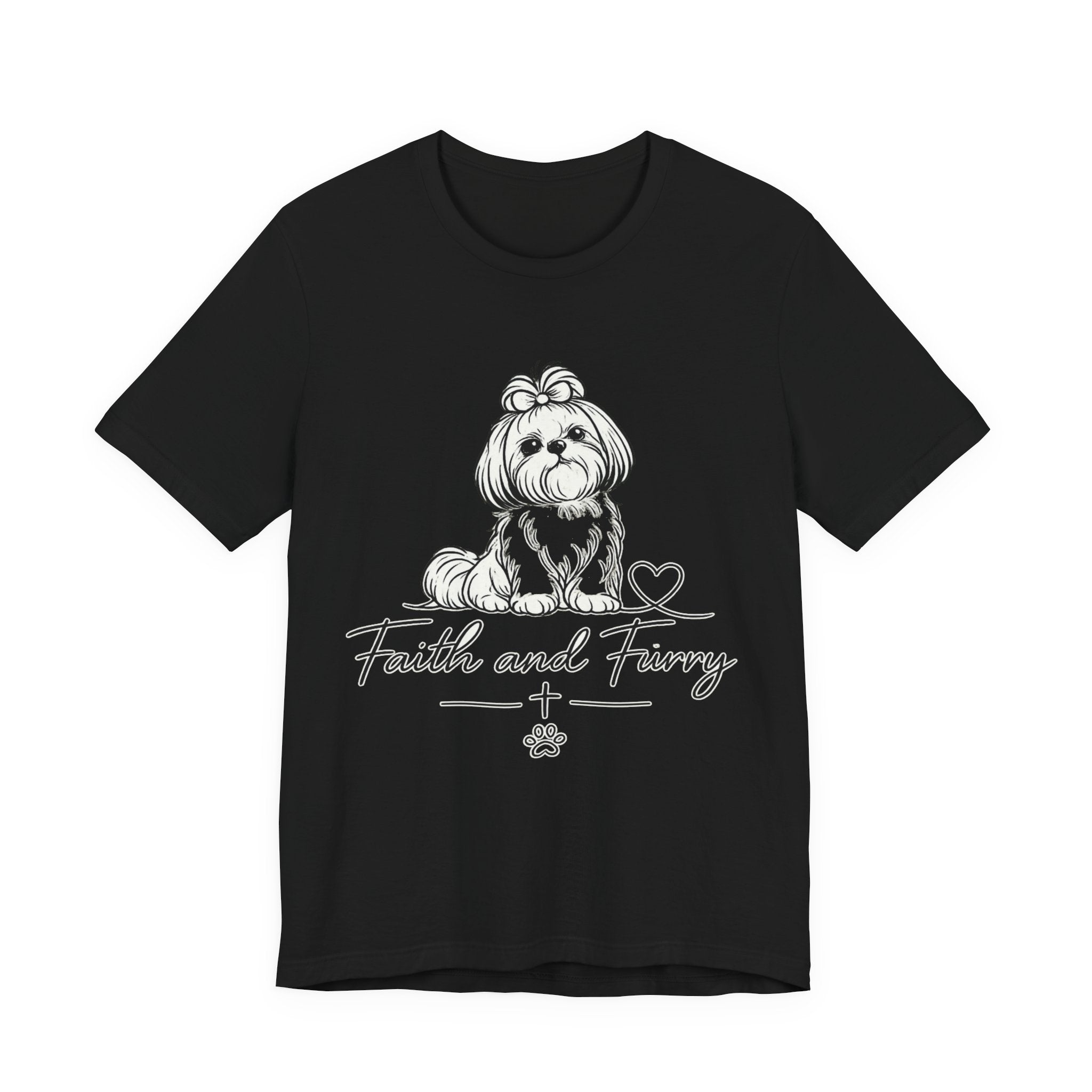 Faith and Furry T-Shirt — Cute Shih Tzu Dog Graphic Tee for Pet Lovers