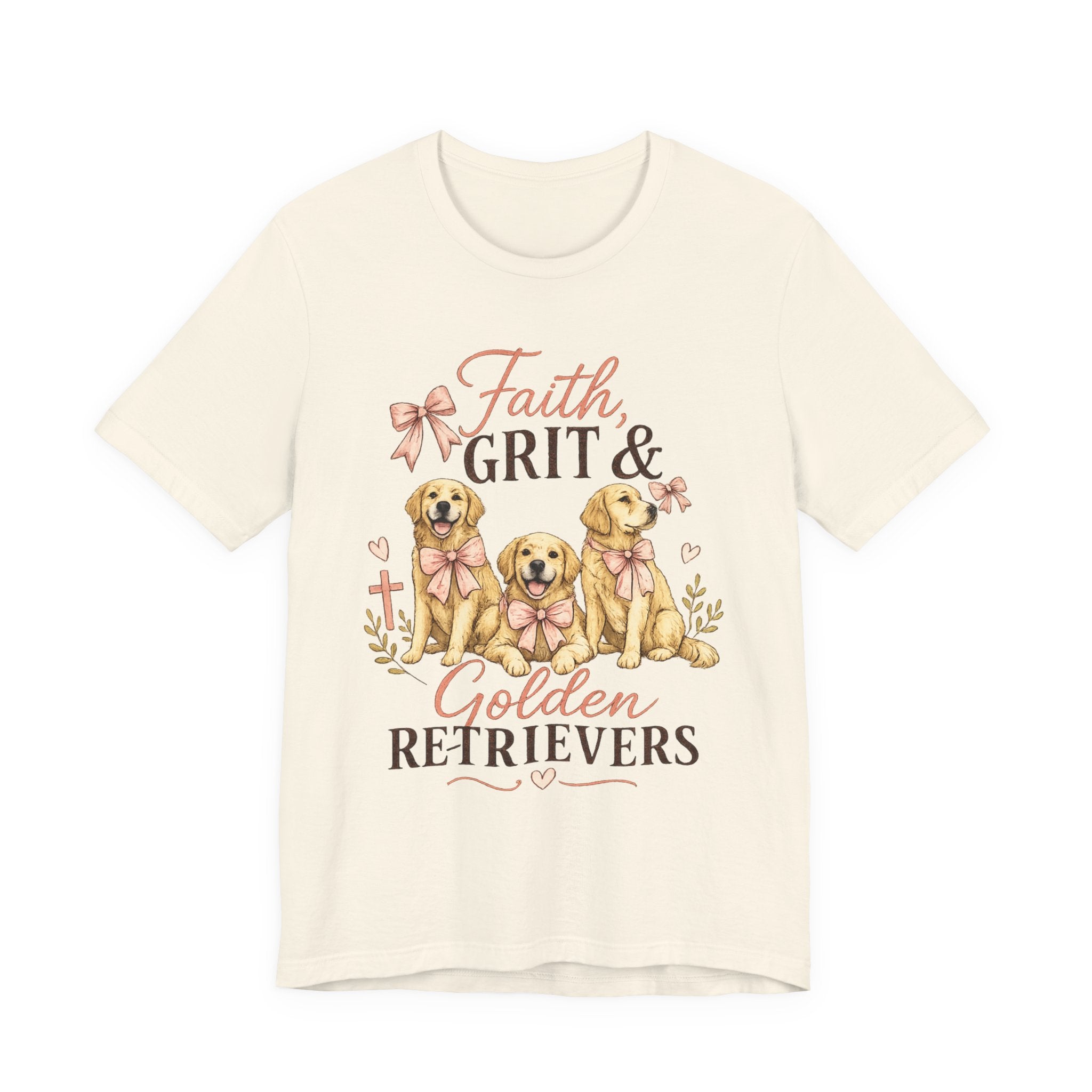 Faith, Grit & Golden Retrievers T‑Shirt — Cute Golden Retriever Graphic Tee