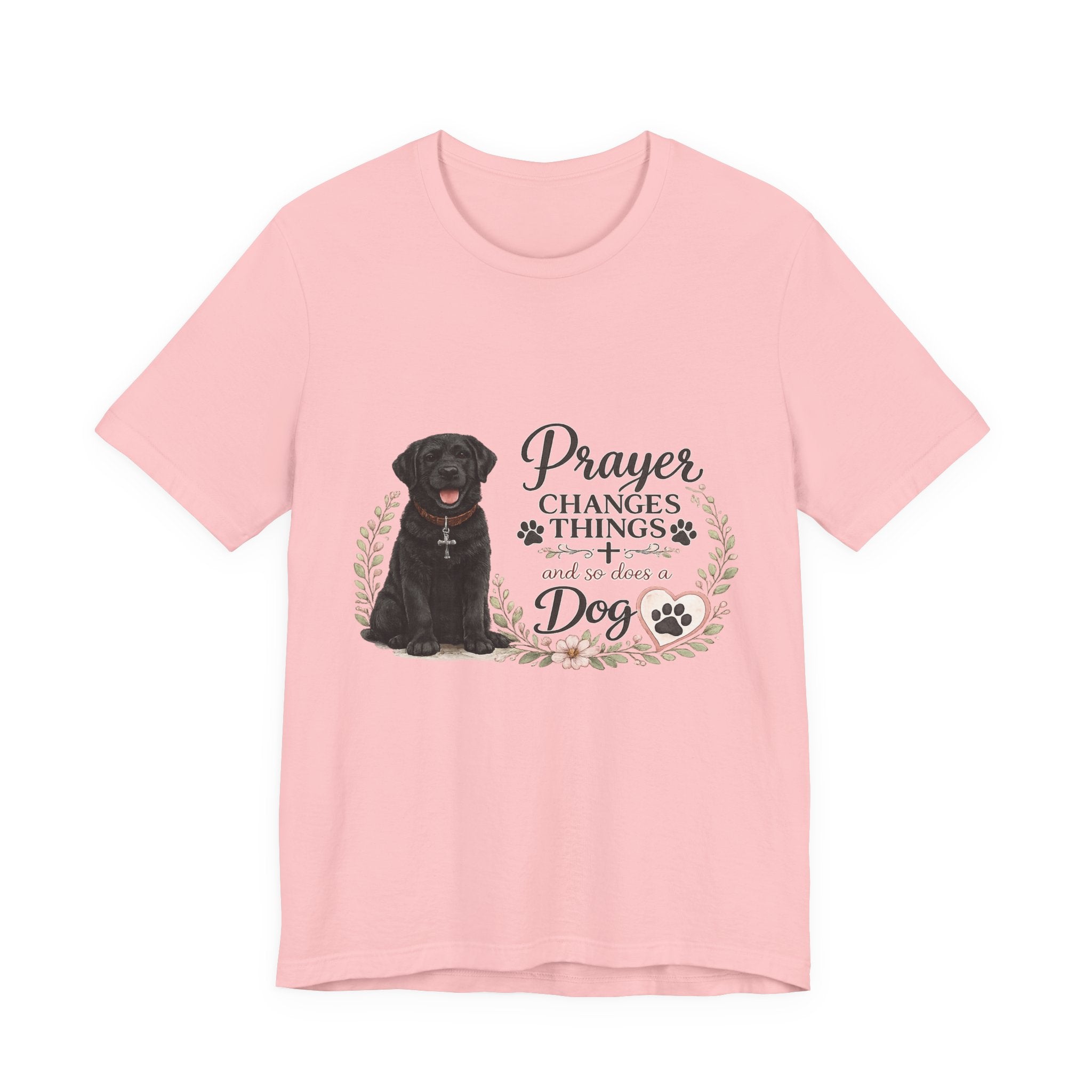 Prayer Changes Things — Black Labrador Dog T‑Shirt
